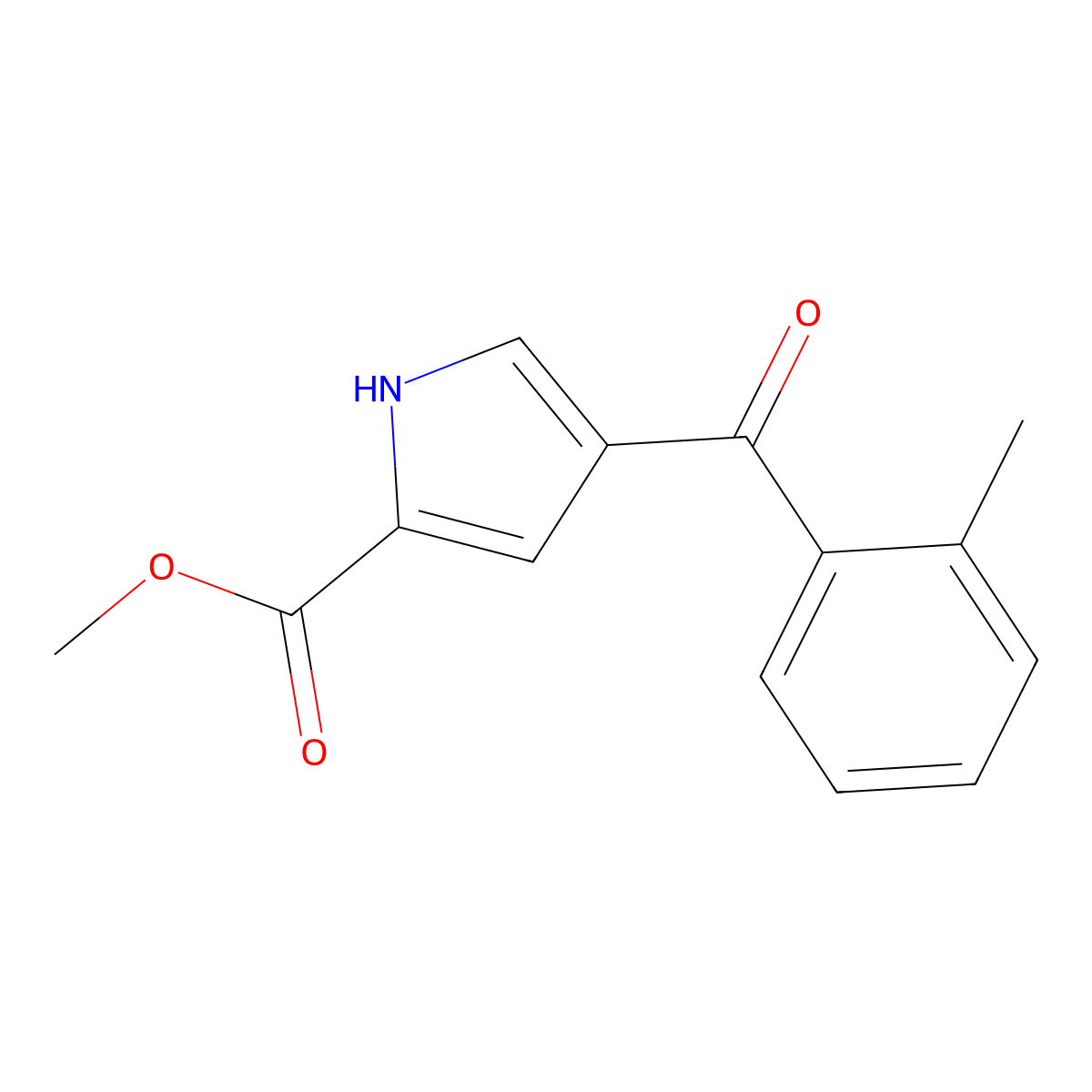 methyl 4-(2-methylbenzoyl)-1H-pyrrole-2-carboxylate molecular structure, CAS 478249-31-9