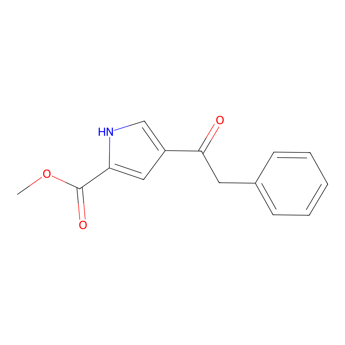 methyl 4-(2-phenylacetyl)-1H-pyrrole-2-carboxylate molecular structure, CAS 478249-33-1