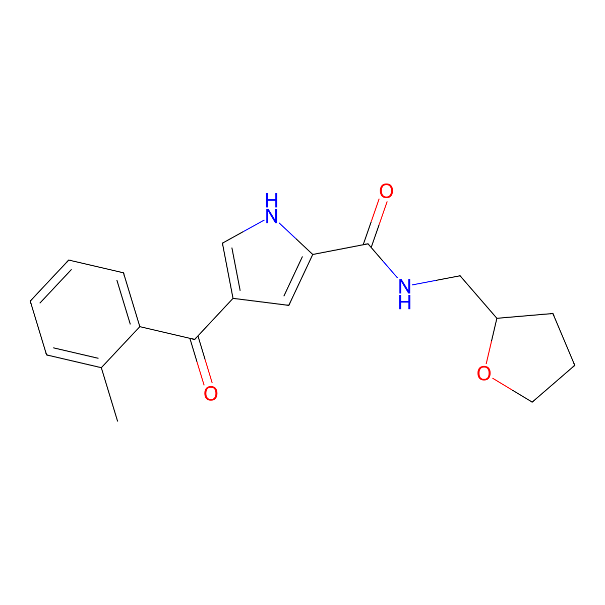 4-(2-methylbenzoyl)-N-(tetrahydro-2-furanylmethyl)-1H-pyrrole-2-carboxamide molecular structure, CAS 478249-34-2