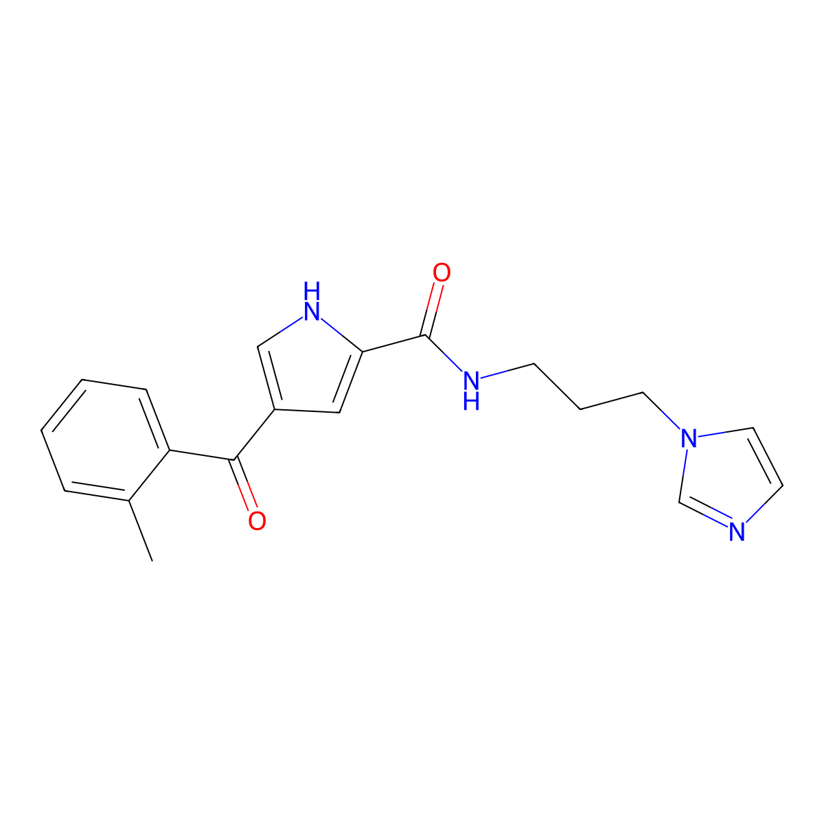 N-[3-(1H-imidazol-1-yl)propyl]-4-(2-methylbenzoyl)-1H-pyrrole-2-carboxamide molecular structure, CAS 478249-38-6