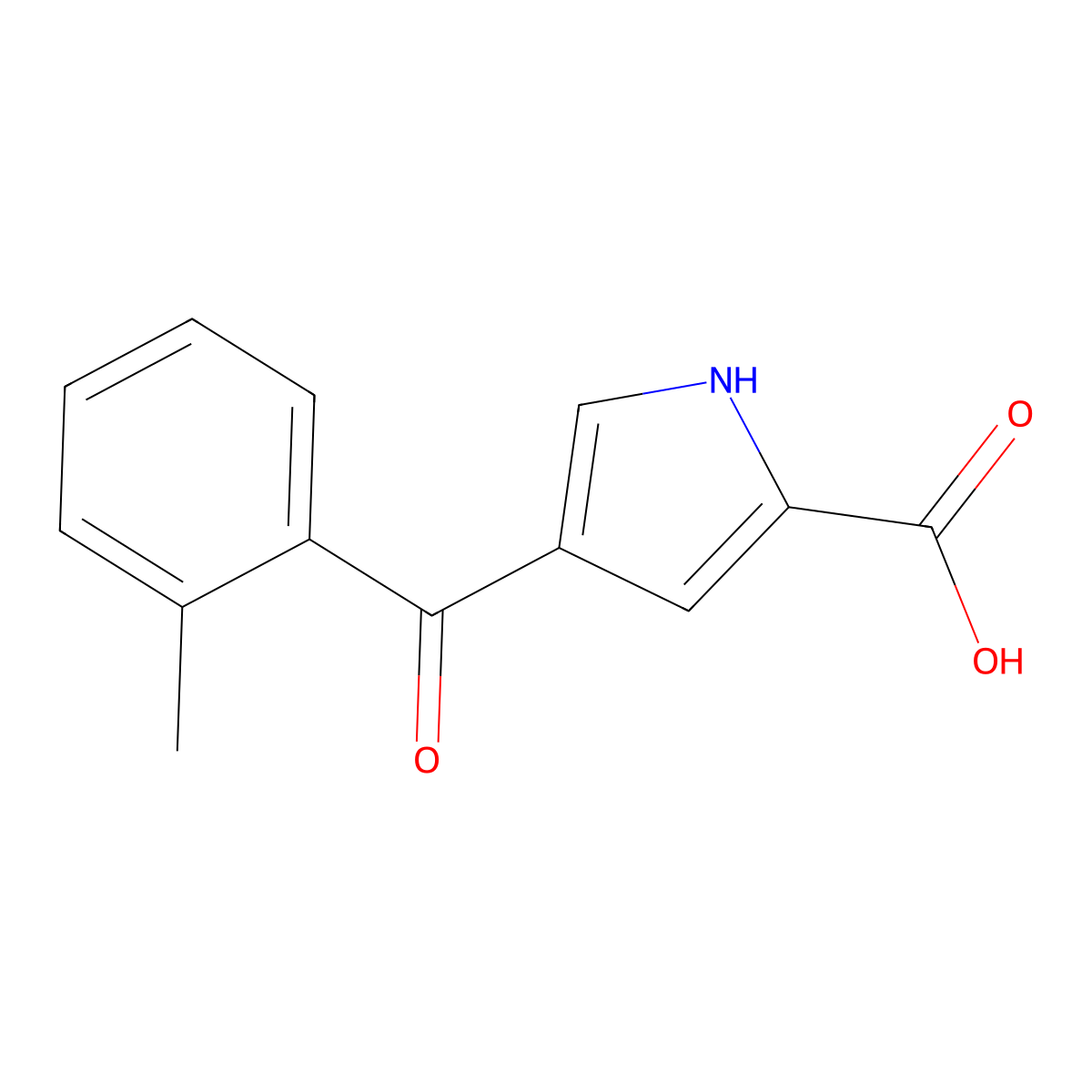 4-(2-methylbenzoyl)-1H-pyrrole-2-carboxylic Acid molecular structure, CAS 478249-40-0