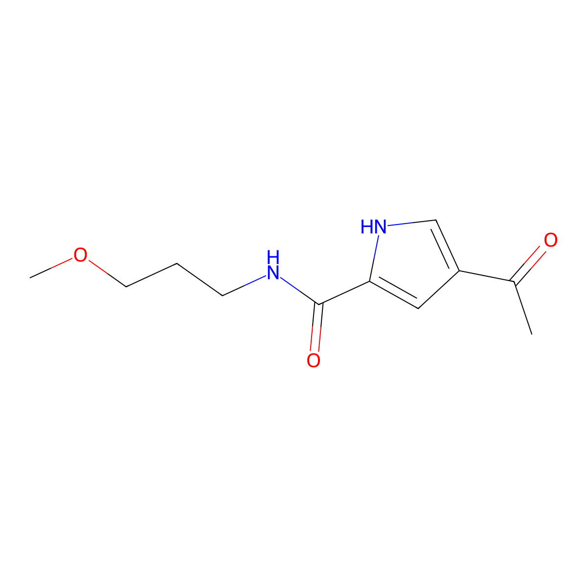 4-acetyl-N-(3-methoxypropyl)-1H-pyrrole-2-carboxamide molecular structure, CAS 478249-43-3