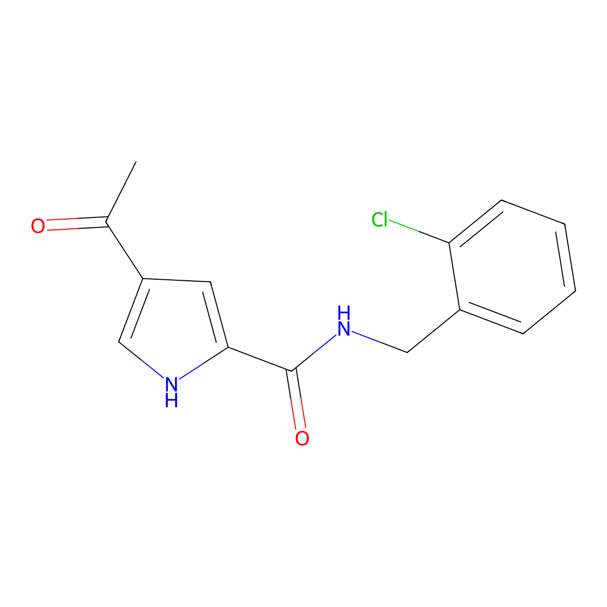 4-acetyl-N-[(2-chlorophenyl)methyl]-1H-pyrrole-2-carboxamide molecular structure, CAS 478249-45-5