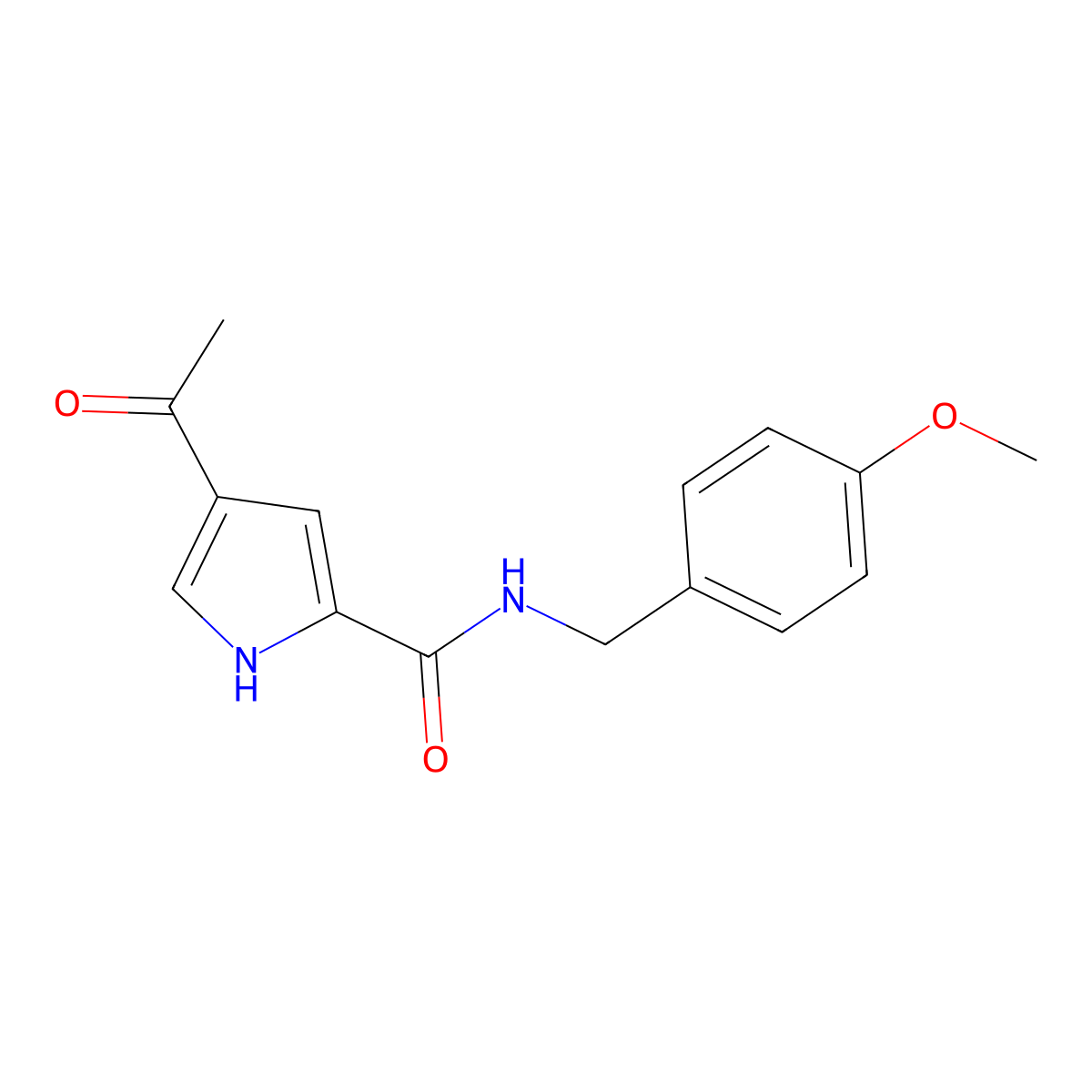 4-acetyl-N-[(4-methoxyphenyl)methyl]-1H-pyrrole-2-carboxamide molecular structure, CAS 478249-46-6