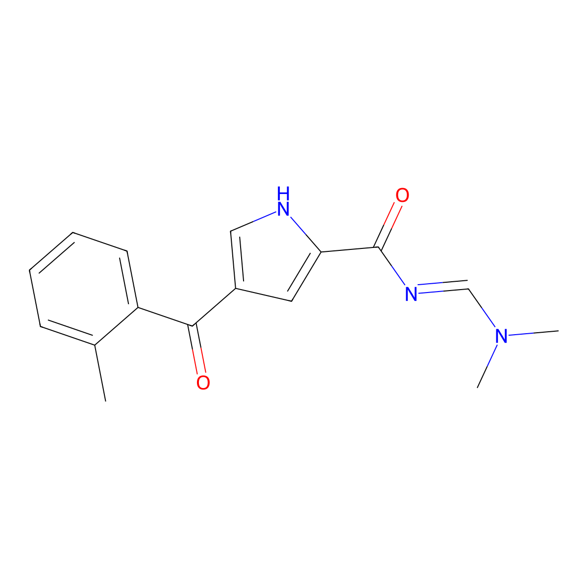 N-[(E)-(dimethylamino)methylidene]-4-(2-methylbenzoyl)-1H-pyrrole-2-carboxamide molecular structure, CAS 478249-47-7