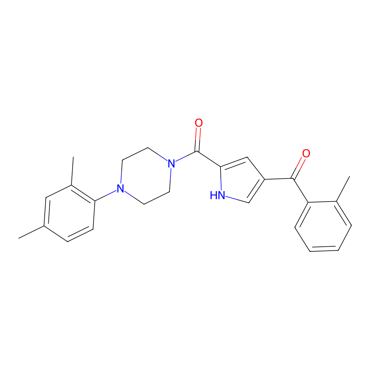 [4-(2,4-dimethylphenyl)piperazino][4-(2-methylbenzoyl)-1H-pyrrol-2-yl]methanone molecular structure, CAS 478249-48-8