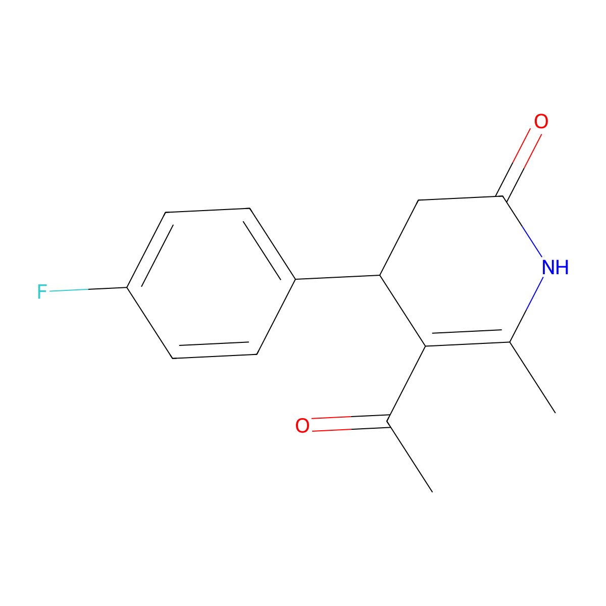 5-acetyl-4-(4-fluorophenyl)-6-methyl-3,4-dihydro-2(1H)-pyridinone molecular structure, CAS 478249-49-9