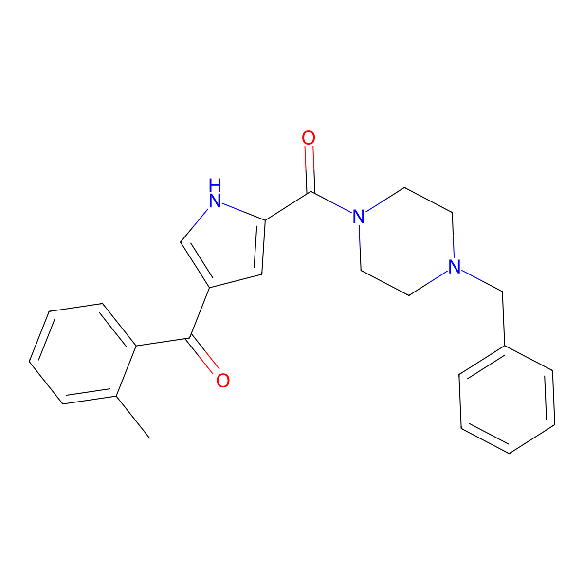 [5-(4-benzylpiperazine-1-carbonyl)-1H-pyrrol-3-yl]-(2-methylphenyl)methanone molecular structure, CAS 478249-51-3