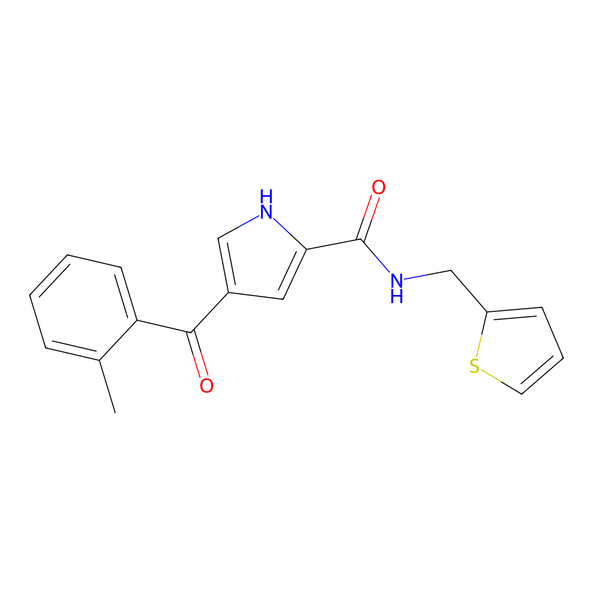 4-(2-methylbenzoyl)-N-(2-thienylmethyl)-1H-pyrrole-2-carboxamide molecular structure, CAS 478249-54-6