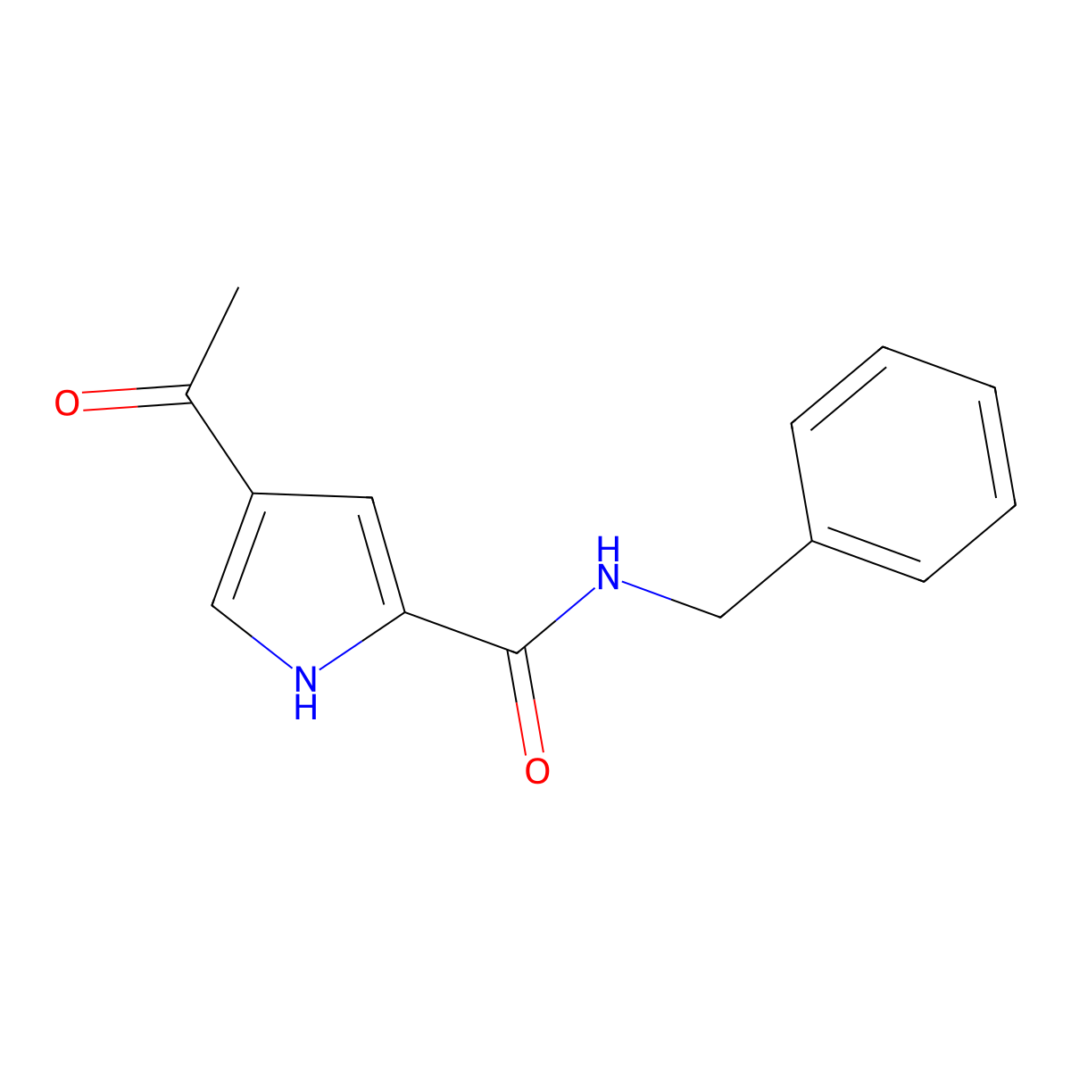 4-acetyl-N-benzyl-1H-pyrrole-2-carboxamide molecular structure, CAS 478249-61-5