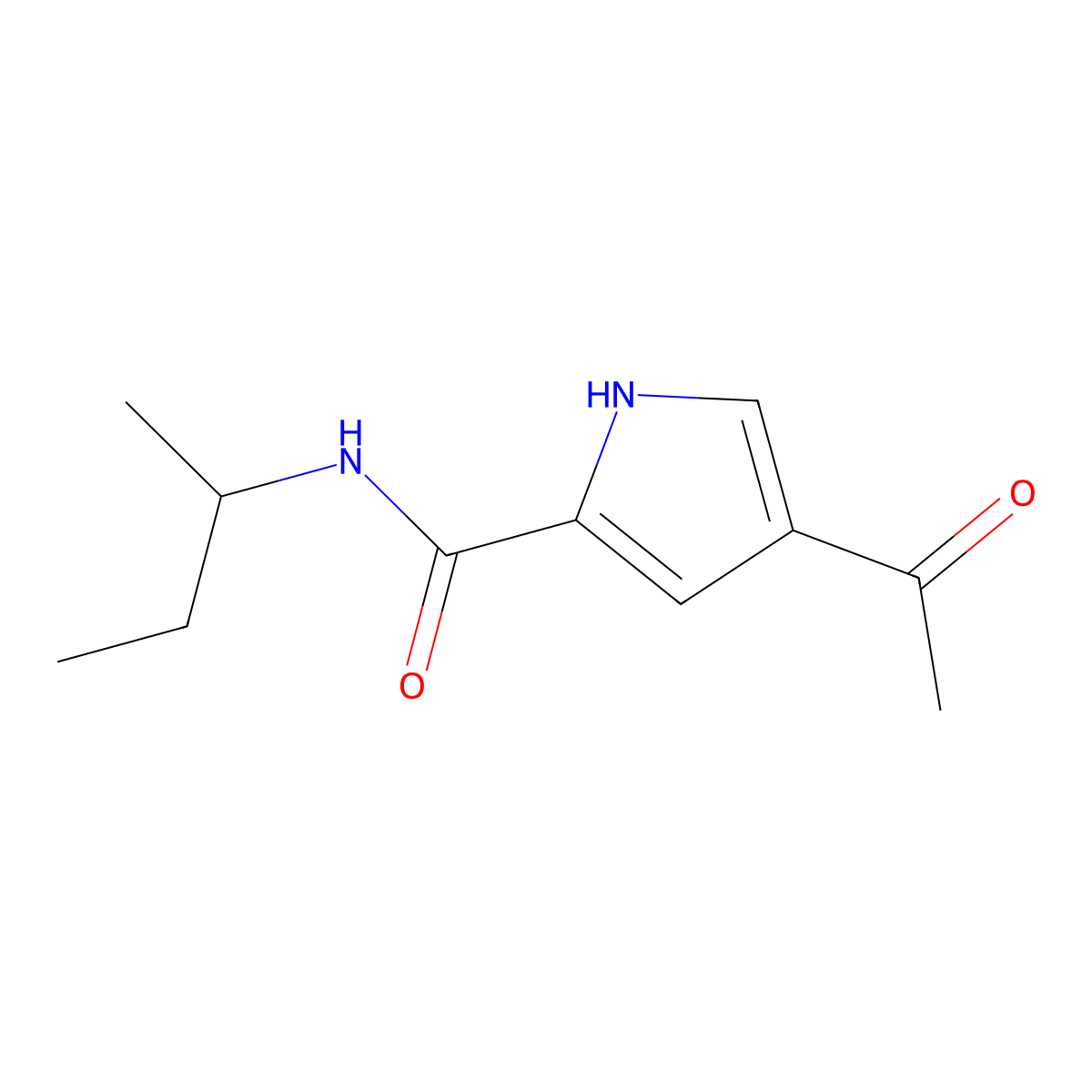 4-acetyl-N-(sec-butyl)-1H-pyrrole-2-carboxamide molecular structure, CAS 478249-62-6