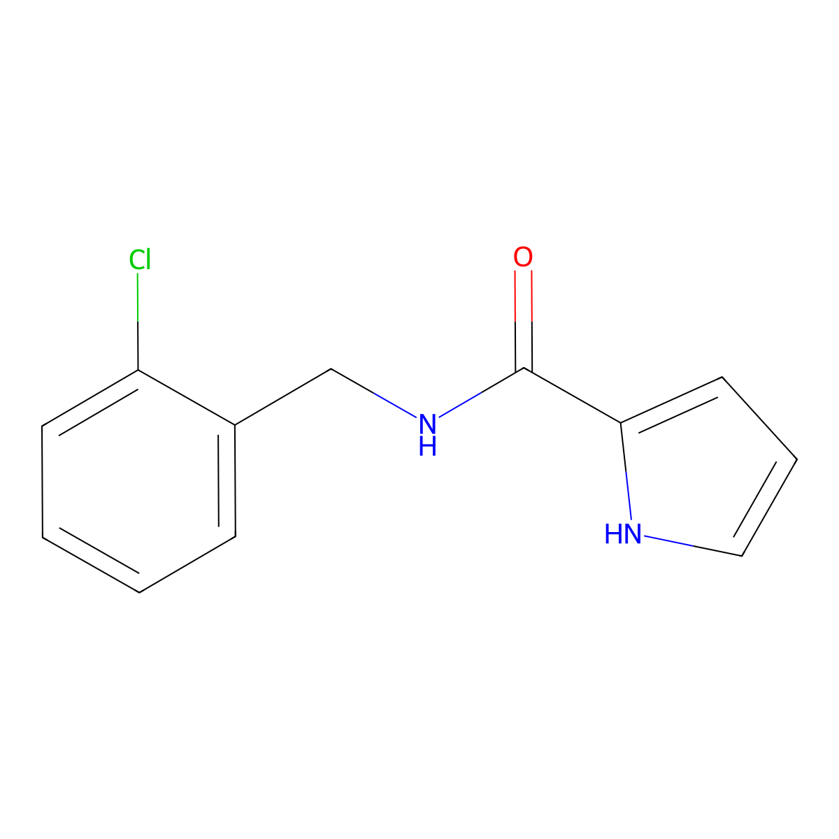 N-[(2-chlorophenyl)methyl]-1H-pyrrole-2-carboxamide molecular structure, CAS 478249-65-9