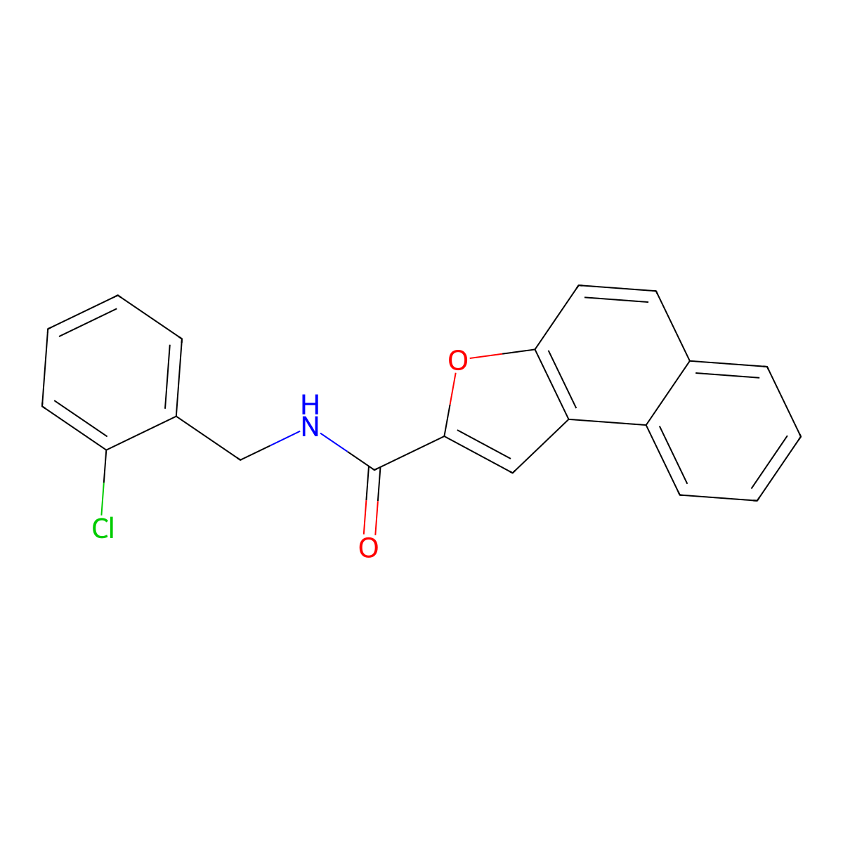 N-(2-chlorobenzyl)naphtho[2,1-b]furan-2-carboxamide molecular structure, CAS 478249-68-2