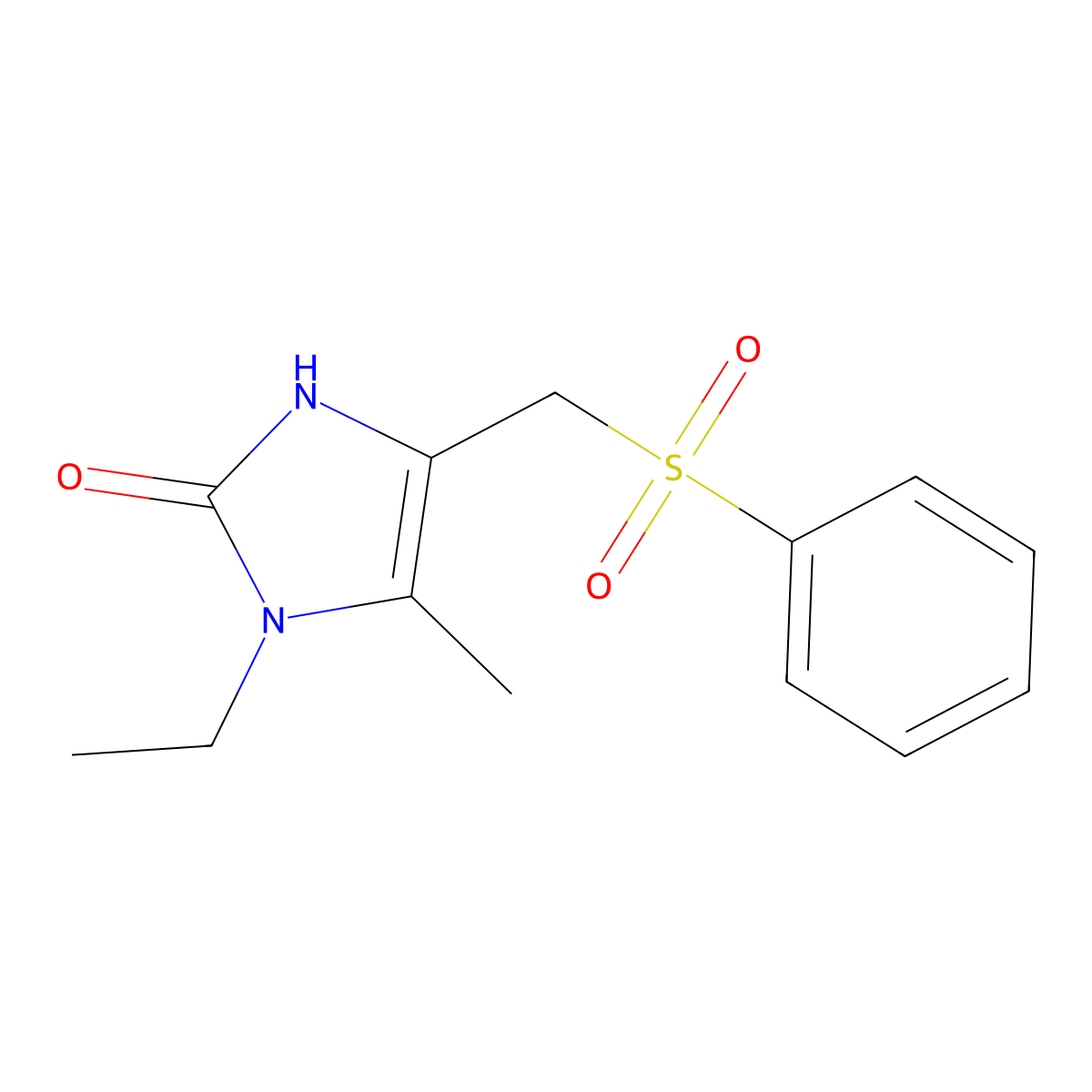 1-ethyl-5-methyl-4-[(phenylsulfonyl)methyl]-1,3-dihydro-2H-imidazol-2-one molecular structure, CAS 478249-70-6