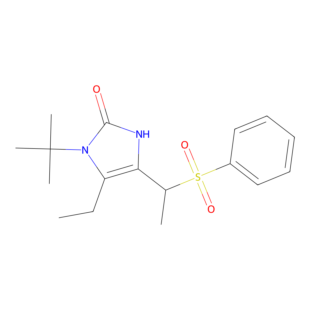 1-(tert-butyl)-5-ethyl-4-[1-(phenylsulfonyl)ethyl]-1,3-dihydro-2H-imidazol-2-one molecular structure, CAS 478249-73-9