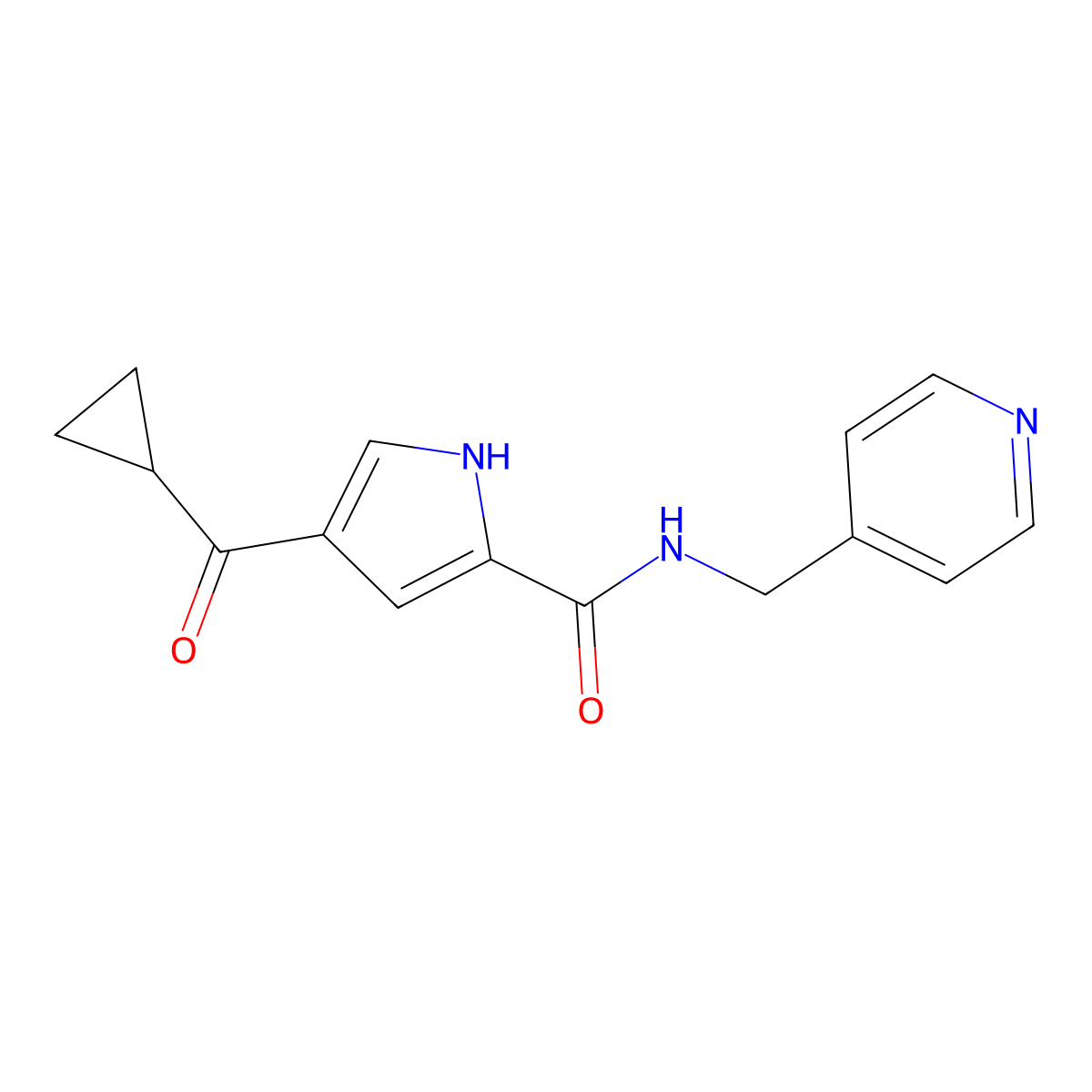 4-(cyclopropylcarbonyl)-N-(4-pyridinylmethyl)-1H-pyrrole-2-carboxamide molecular structure, CAS 478249-76-2