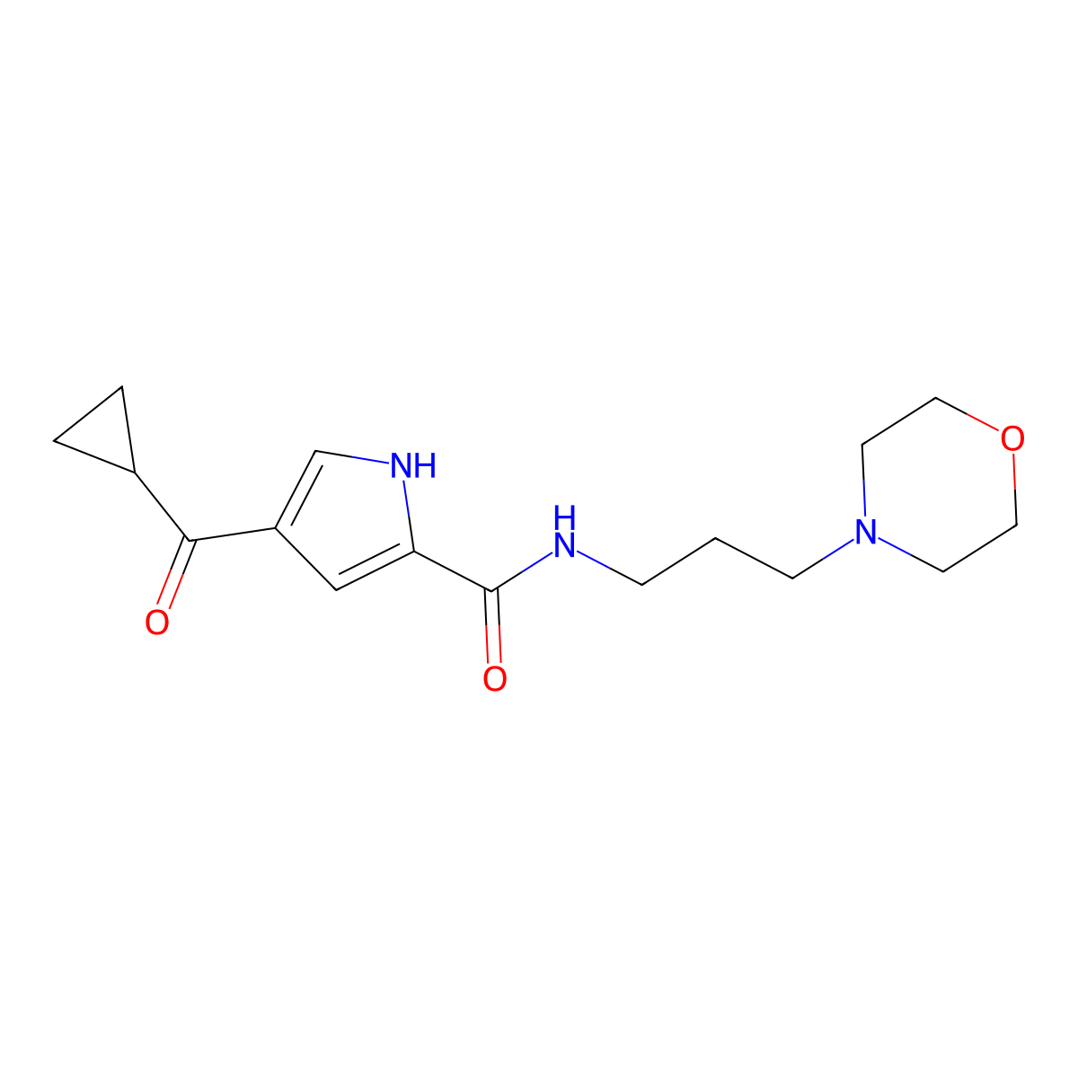 4-(cyclopropylcarbonyl)-N-(3-morpholinopropyl)-1H-pyrrole-2-carboxamide molecular structure, CAS 478249-79-5