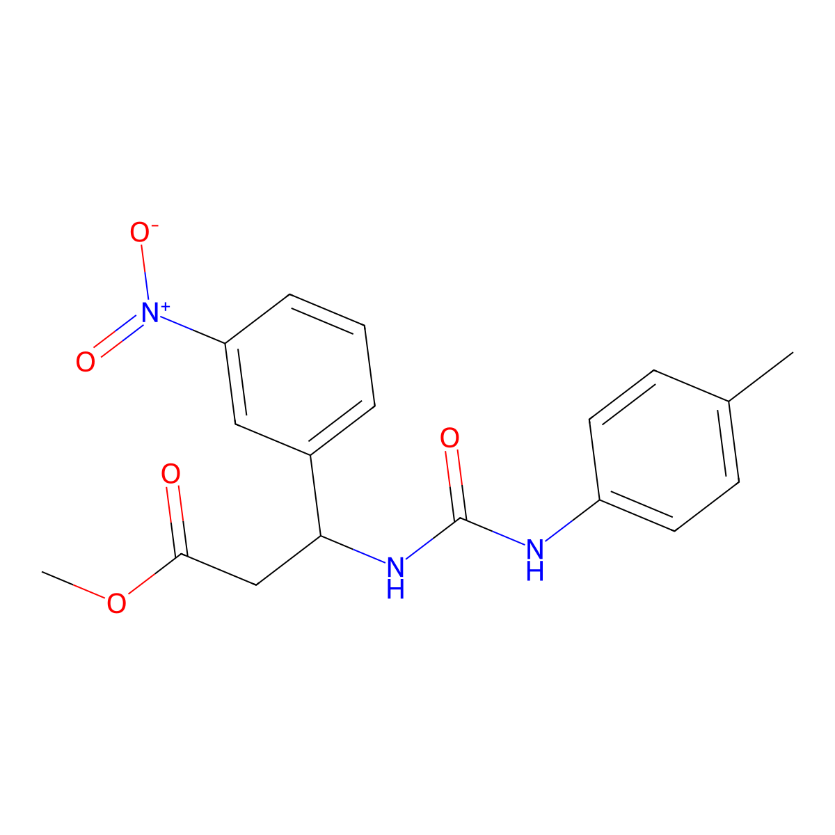 Methyl 3-(3-nitrophenyl)-3-[(4-toluidinocarbonyl)amino]propanoate molecular structure, CAS 478249-81-9