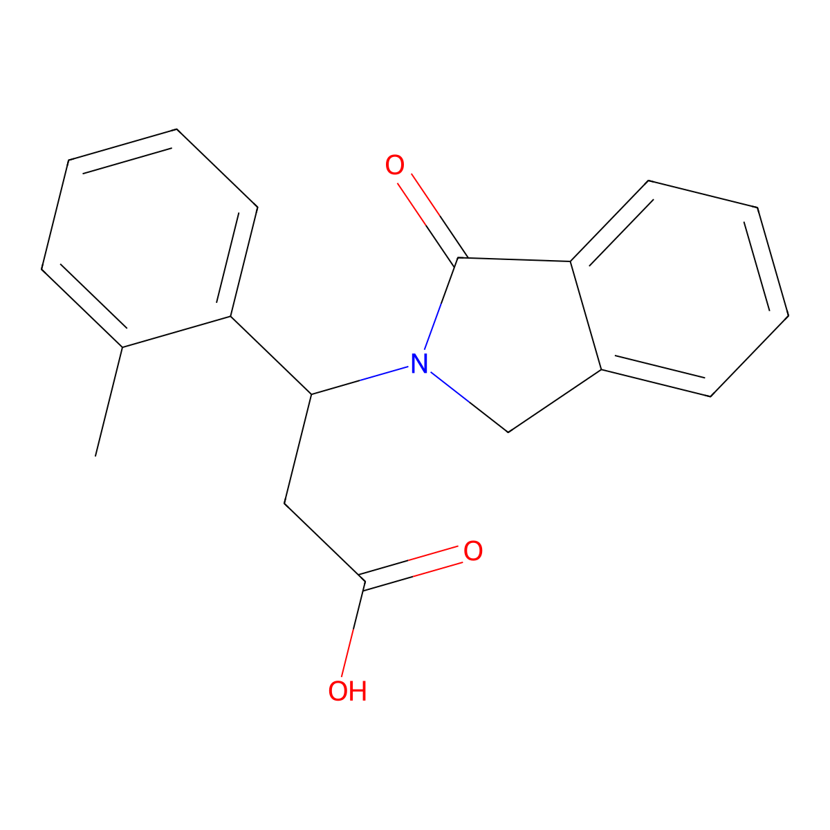 3-(2-methylphenyl)-3-(1-oxo-1,3-dihydro-2H-isoindol-2-yl)propanoic acid molecular structure, CAS 478249-82-0