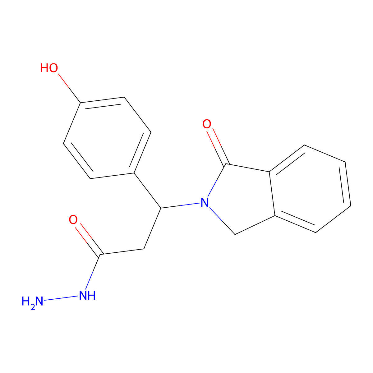 3-(4-hydroxyphenyl)-3-(1-oxo-1,3-dihydro-2H-isoindol-2-yl)propanohydrazide molecular structure, CAS 478249-87-5