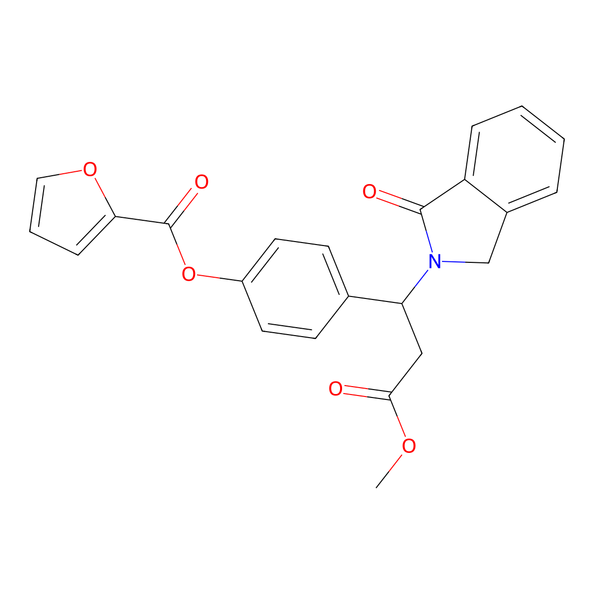 4-[3-methoxy-3-oxo-1-(1-oxo-1,3-dihydro-2H-isoindol-2-yl)propyl]phenyl 2-furoate molecular structure, CAS 478249-88-6