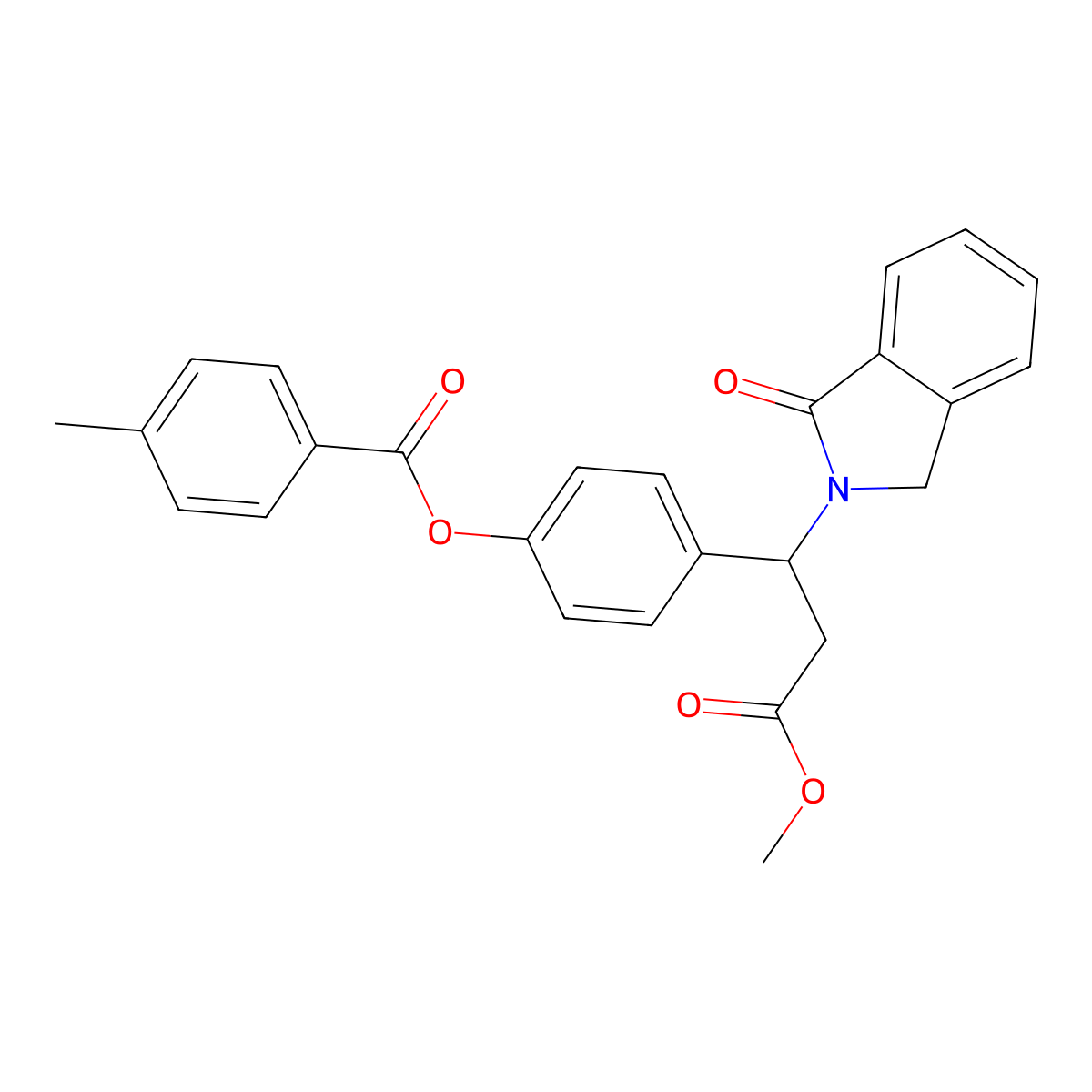 4-[3-methoxy-3-oxo-1-(1-oxo-1,3-dihydro-2H-isoindol-2-yl)propyl]phenyl 4-methylbenzenecarboxylate molecular structure, CAS 478249-89-7