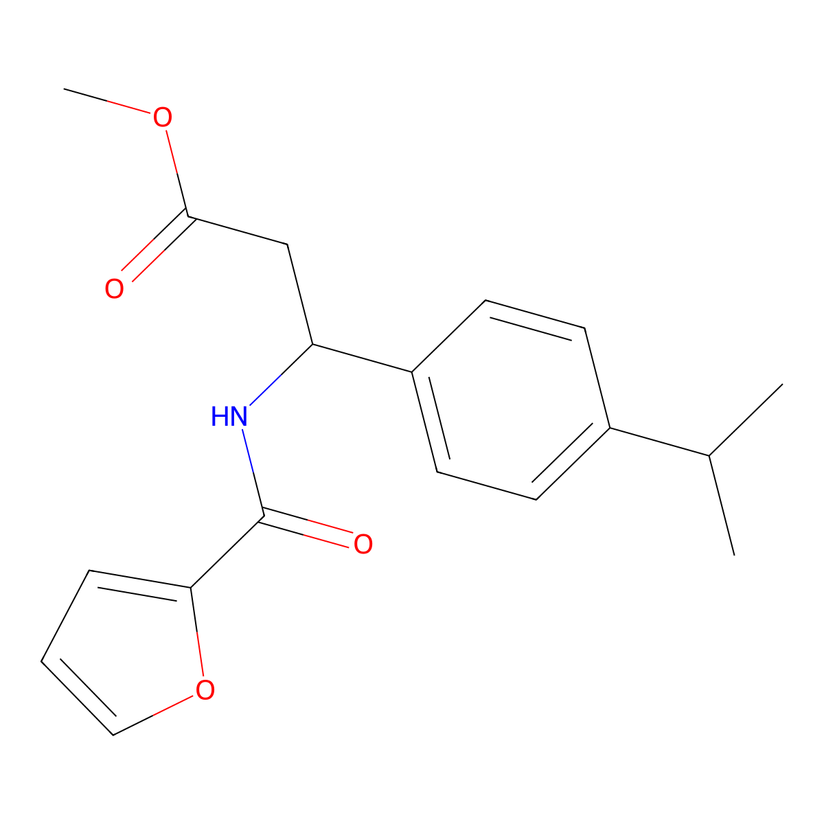Methyl 3-[(2-furylcarbonyl)amino]-3-(4-isopropylphenyl)propanoate molecular structure, CAS 478249-91-1