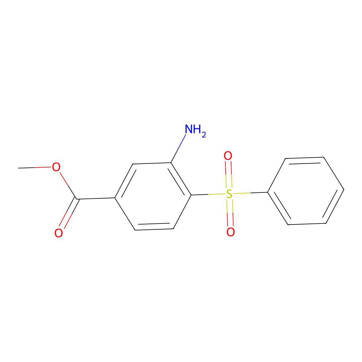 Methyl 3-amino-4-(benzenesulfonyl)benzoate molecular structure, CAS 478249-92-2