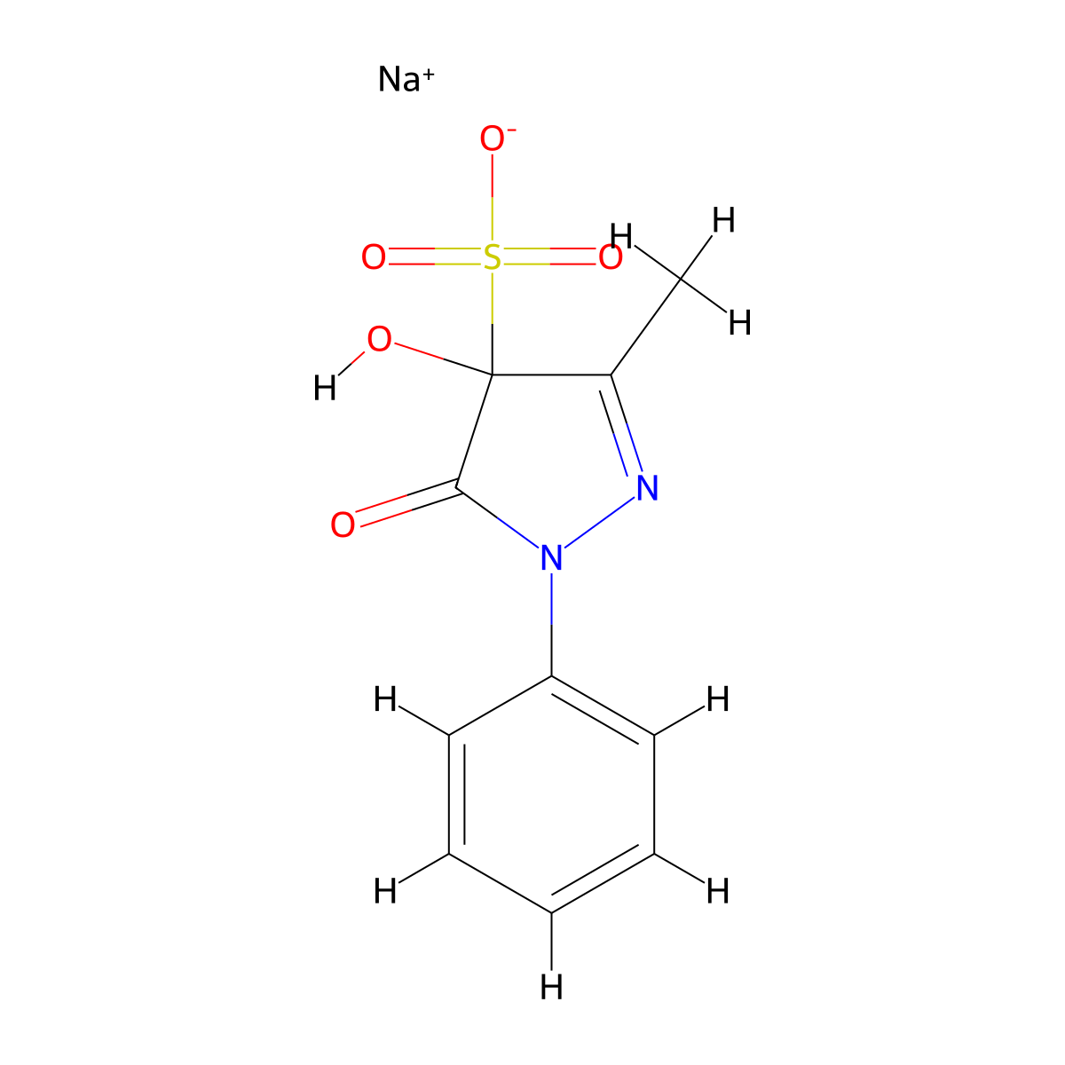 Sodium 4-hydroxy-3-methyl-5-oxo-1-phenyl-4,5-dihydro-1H-pyrazole-4-sulfonate molecular structure, CAS 478250-25-8