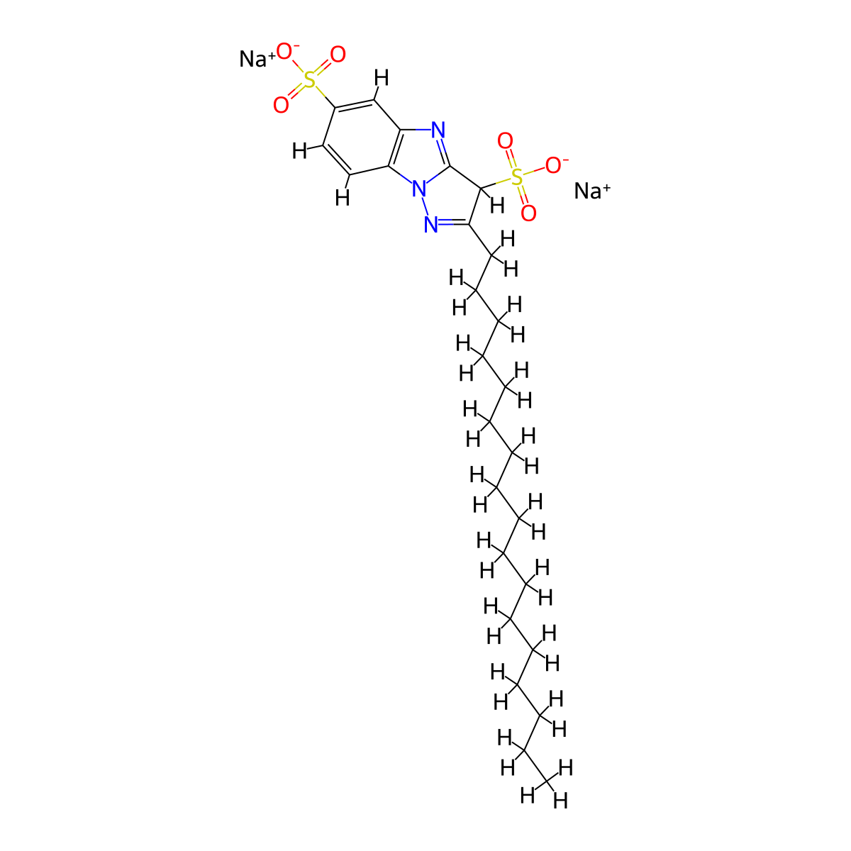 Disodium 2-heptadecyl-3H-pyrazolo(1,5-A)benzimidazole-3,6-disulfonate molecular structure, CAS 478250-26-9