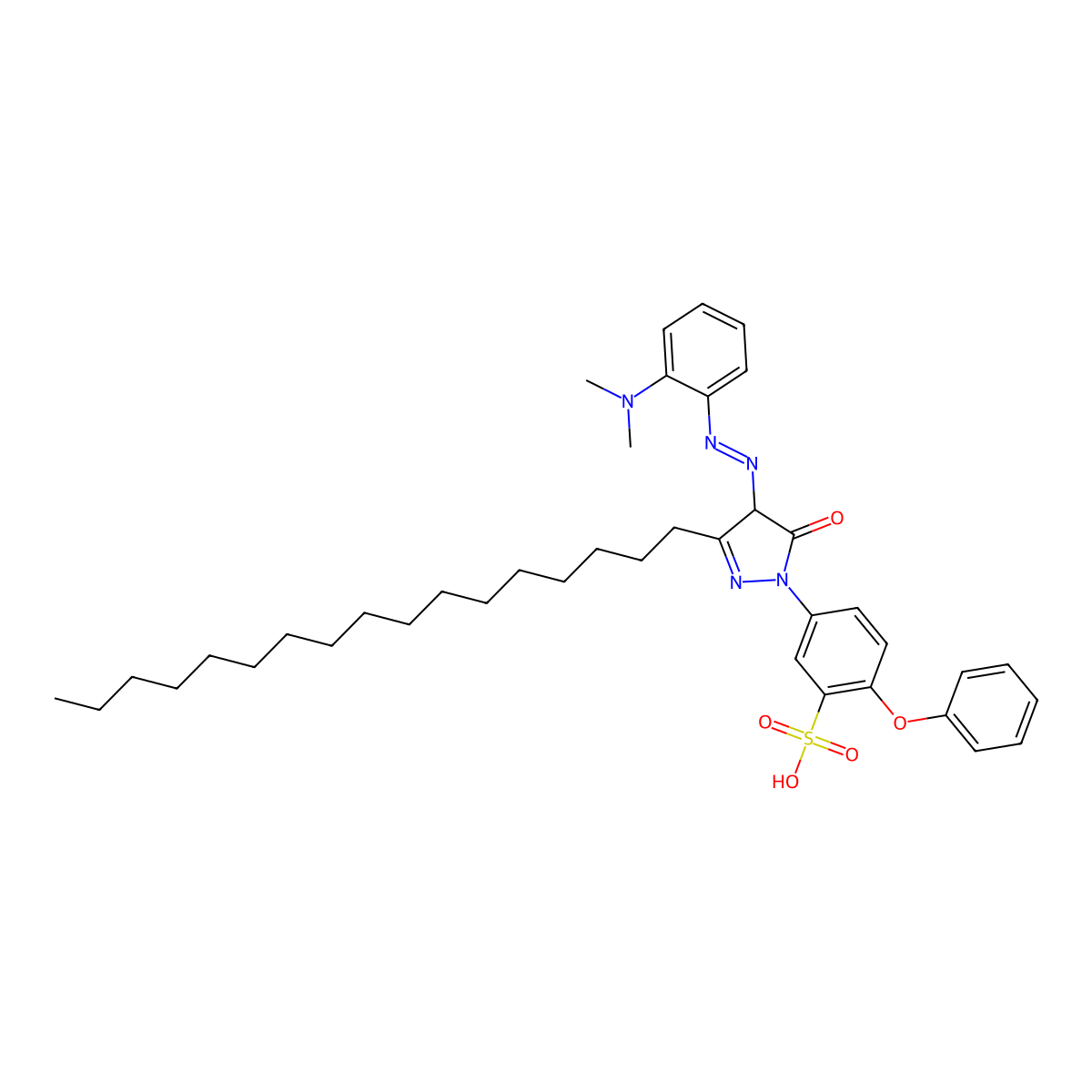 5-(4-{(E)-[2-(Dimethylamino)phenyl]diazenyl}-3-heptadecyl-5-oxo-4,5-dihydro-1H-pyrazol-1-YL)-2-phenoxybenzenesulfonic acid molecular structure, CAS 478250-33-8