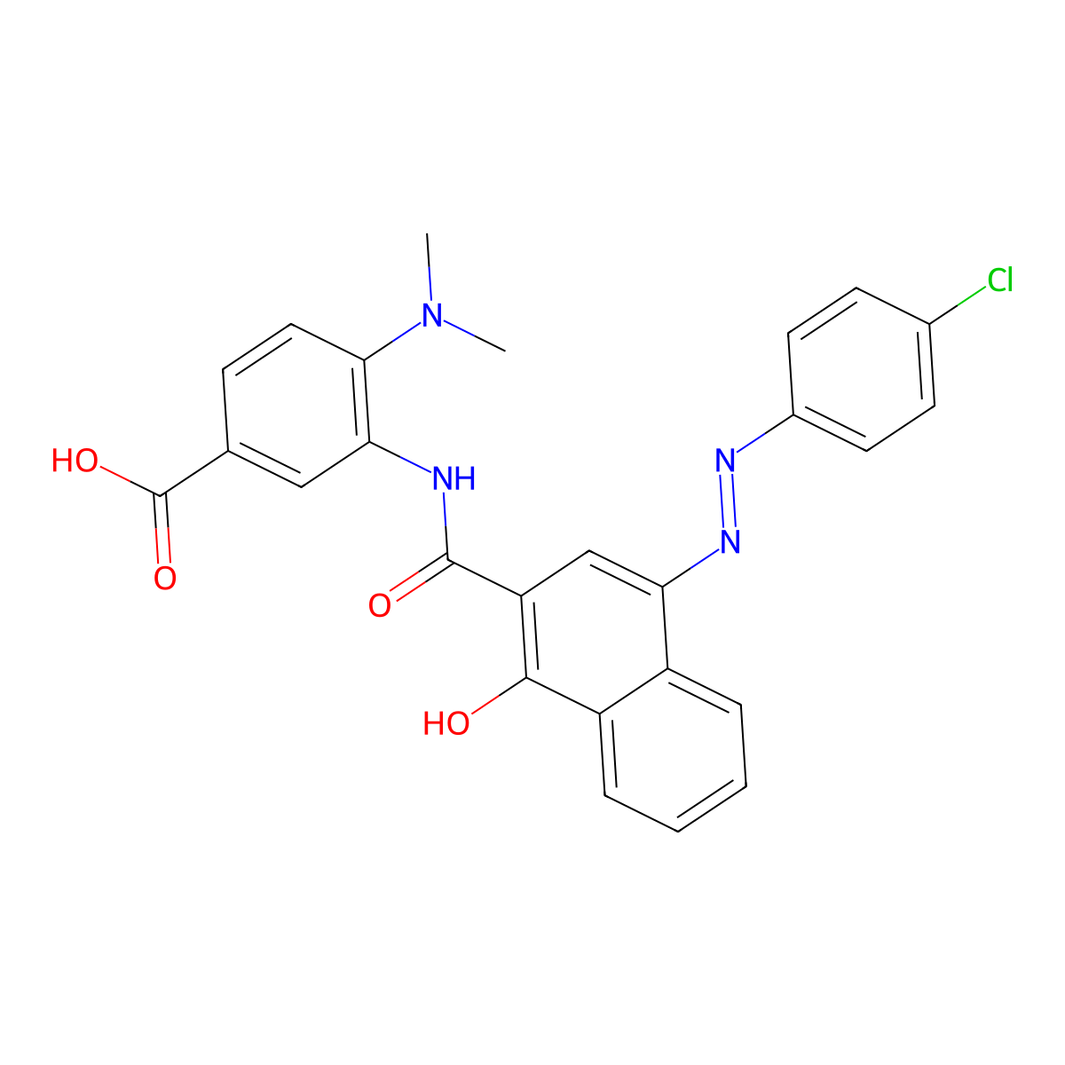 3-((4-((4-CL-PH)Diazenyl)-1-HO-2-naphthoyl)amino)-4-(dimethylamino)benzoic acid molecular structure, CAS 478250-37-2