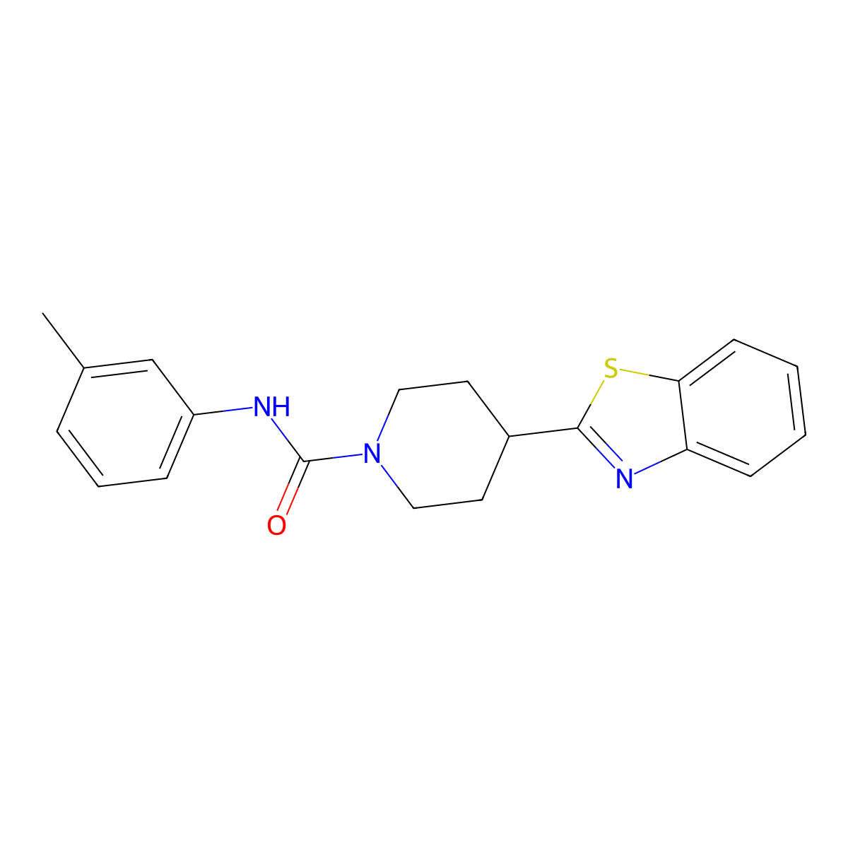 4-(1,3-benzothiazol-2-yl)-N-(3-methylphenyl)piperidine-1-carboxamide molecular structure, CAS 478256-76-7