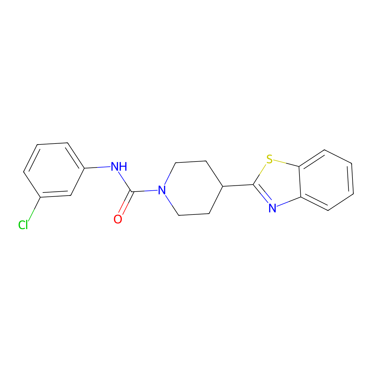 4-(1,3-benzothiazol-2-yl)-N-(3-chlorophenyl)piperidine-1-carboxamide molecular structure, CAS 478256-80-3