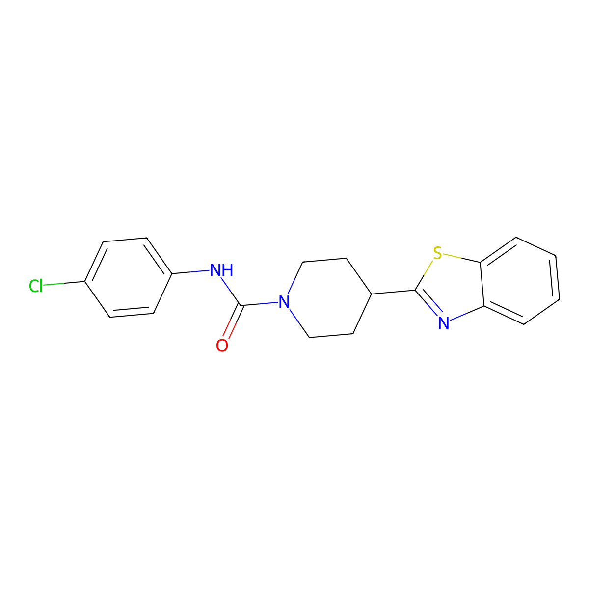 4-(1,3-benzothiazol-2-yl)-N-(4-chlorophenyl)piperidine-1-carboxamide molecular structure, CAS 478256-82-5