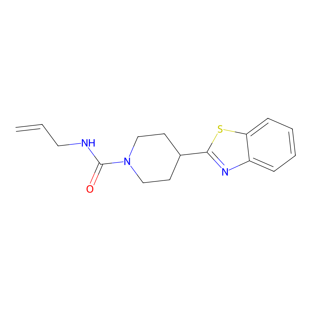 N-allyl-4-(1,3-benzothiazol-2-yl)tetrahydro-1(2H)-pyridinecarboxamide molecular structure, CAS 478256-95-0
