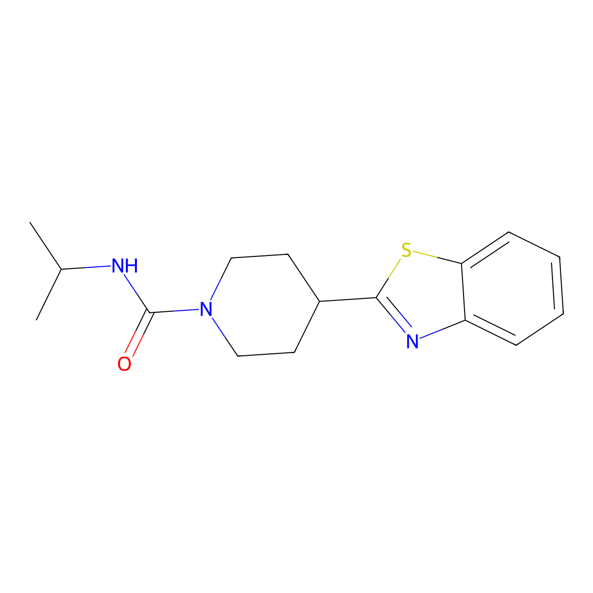 4-(1,3-benzothiazol-2-yl)-N-isopropyltetrahydro-1(2H)-pyridinecarboxamide molecular structure, CAS 478257-02-2