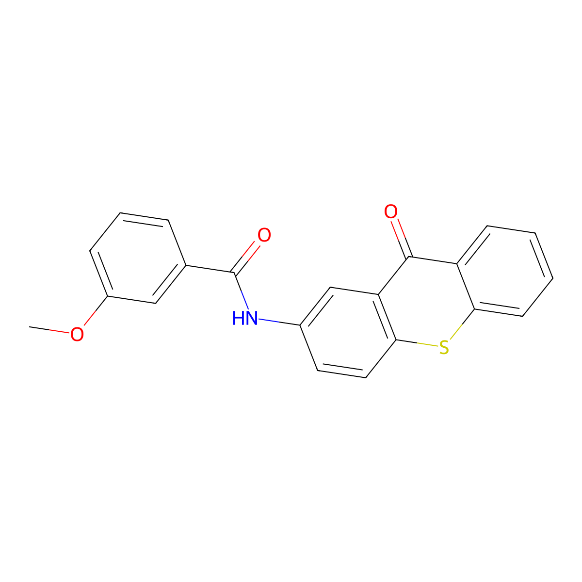 3-methoxy-N-(9-oxo-9H-thioxanthen-2-yl)benzamide molecular structure, CAS 478257-04-4