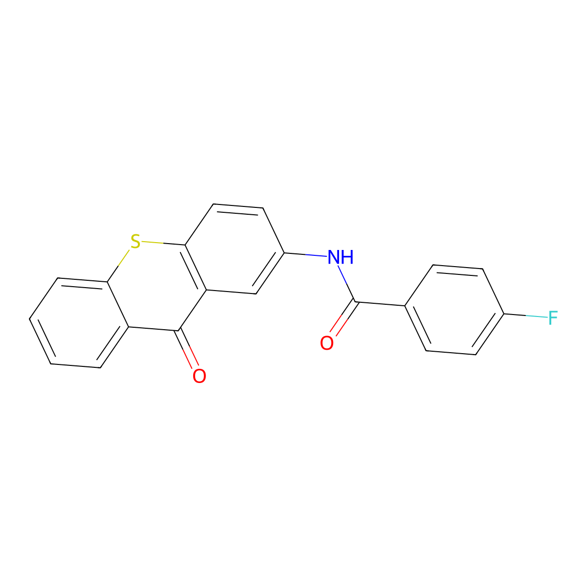 4-fluoro-N-(9-oxothioxanthen-2-yl)benzamide molecular structure, CAS 478257-06-6