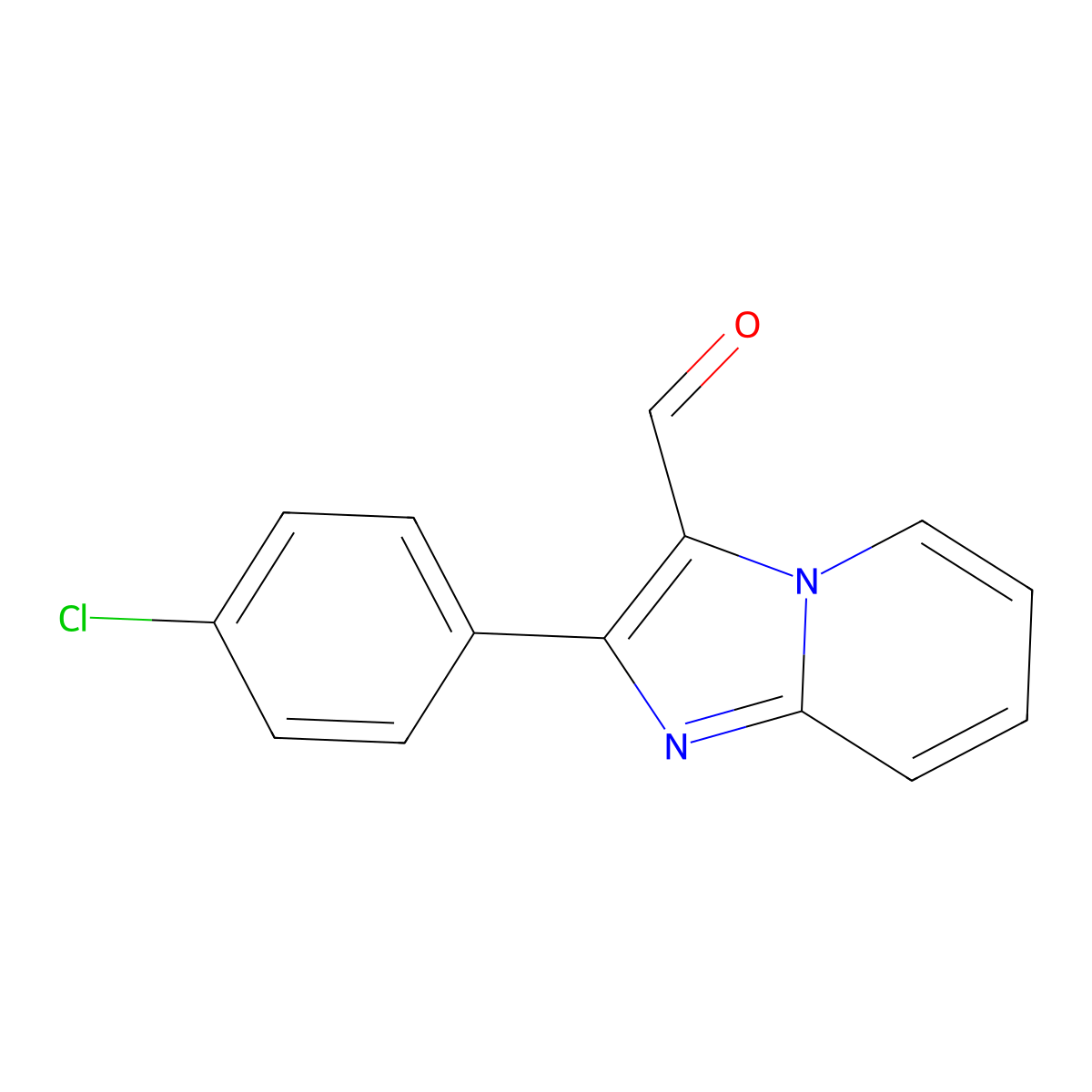 2-(4-Chlorophenyl)imidazo[1,2-a]pyridine-3-carbaldehyde molecular structure, CAS 478257-35-1