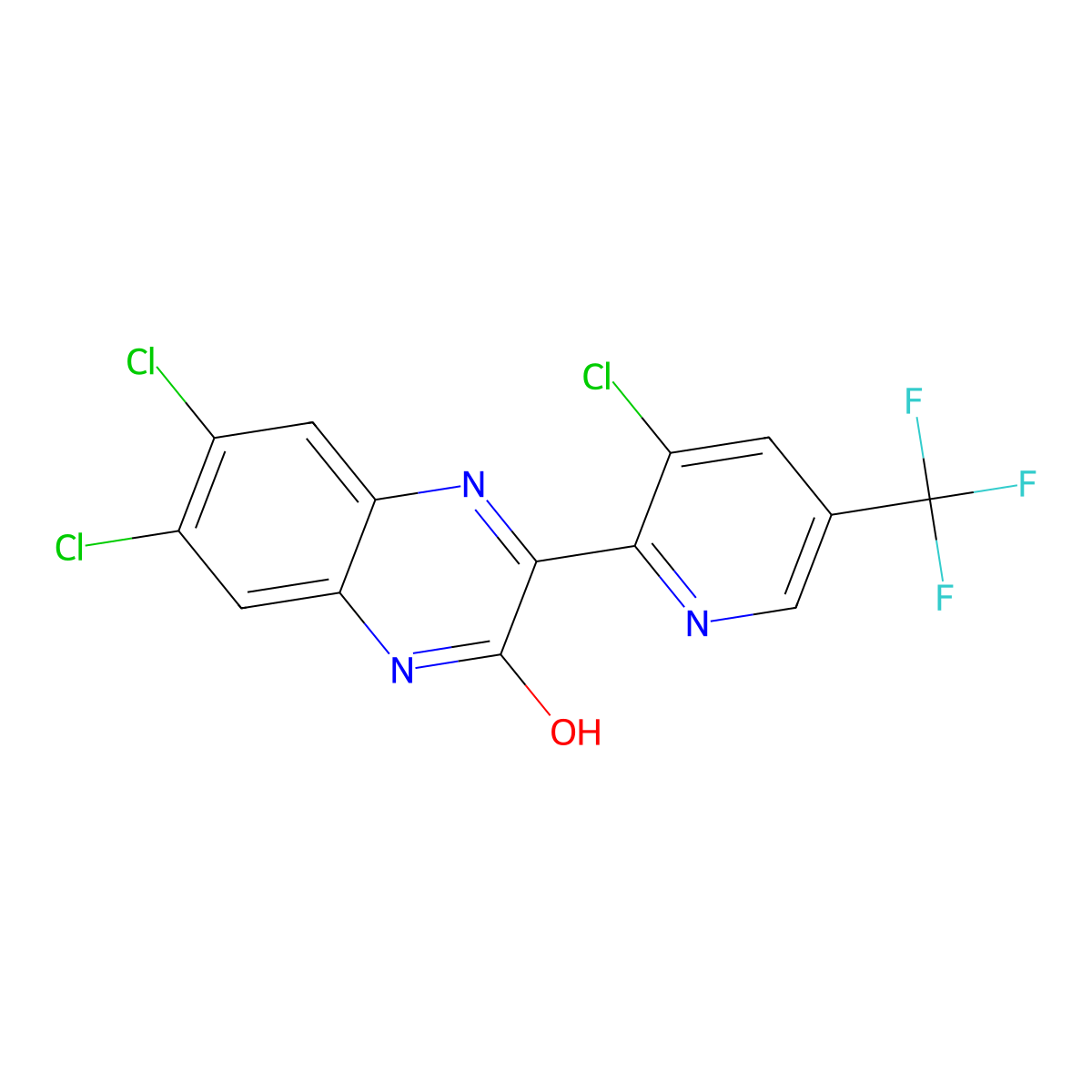 6,7-Dichloro-3-[3-chloro-5-(trifluoromethyl)-2-pyridinyl]-2-quinoxalinol molecular structure, CAS 478257-53-3
