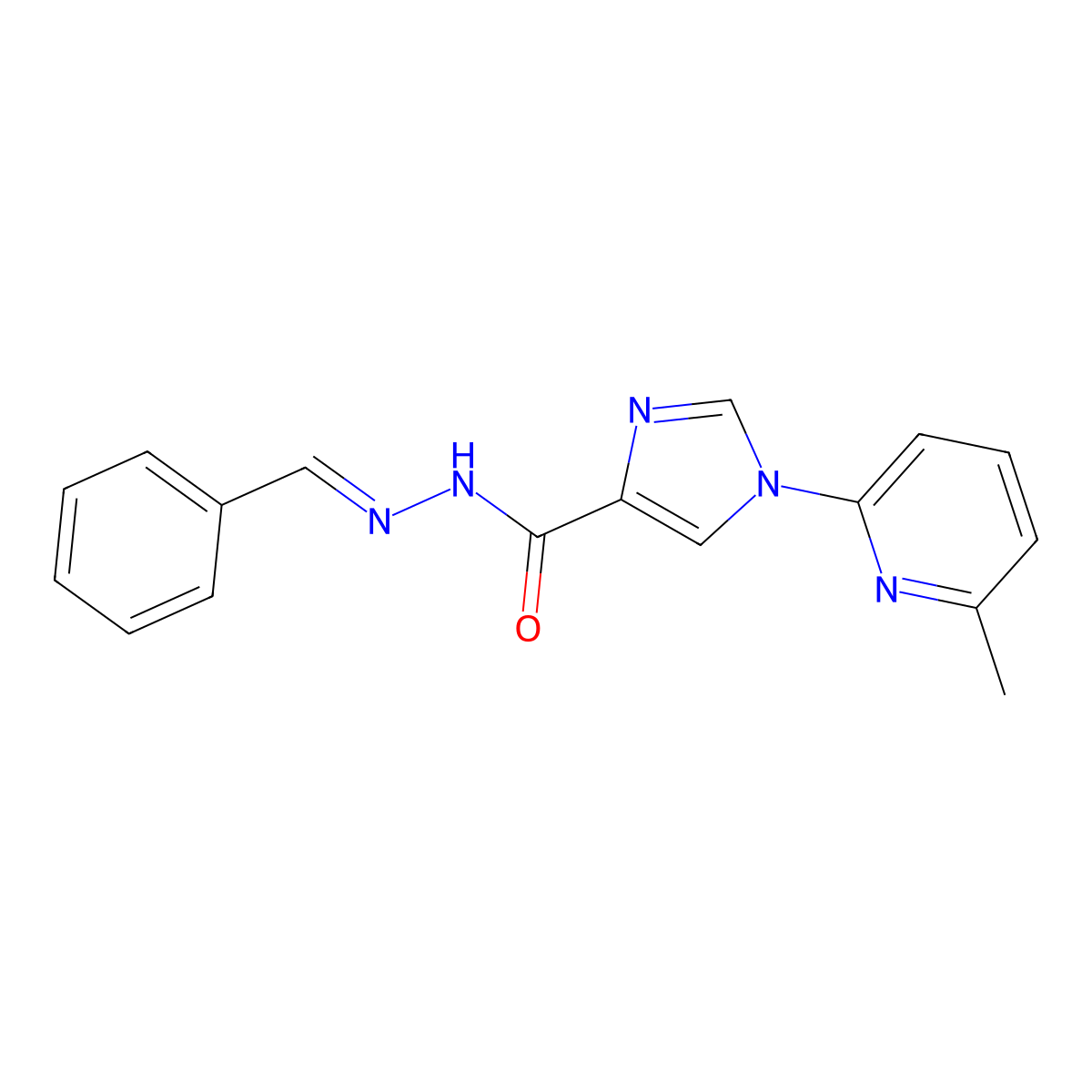 1-(6-methyl-2-pyridinyl)-N'-[(E)-phenylmethylidene]-1H-imidazole-4-carbohydrazide molecular structure, CAS 478257-55-5