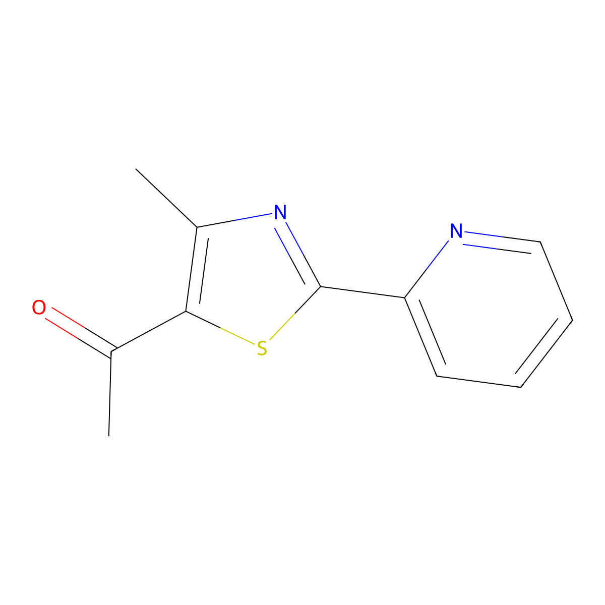 1-(4-Methyl-2-(pyridin-2-yl)thiazol-5-yl)ethanone molecular structure, CAS 478257-65-7