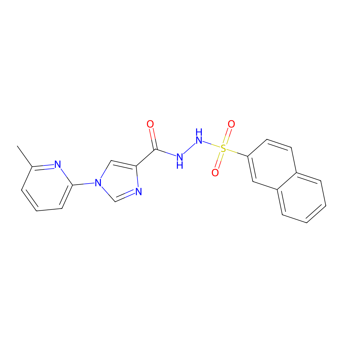 N'-{[1-(6-methyl-2-pyridinyl)-1H-imidazol-4-yl]carbonyl}-2-naphthalenesulfonohydrazide molecular structure, CAS 478257-73-7