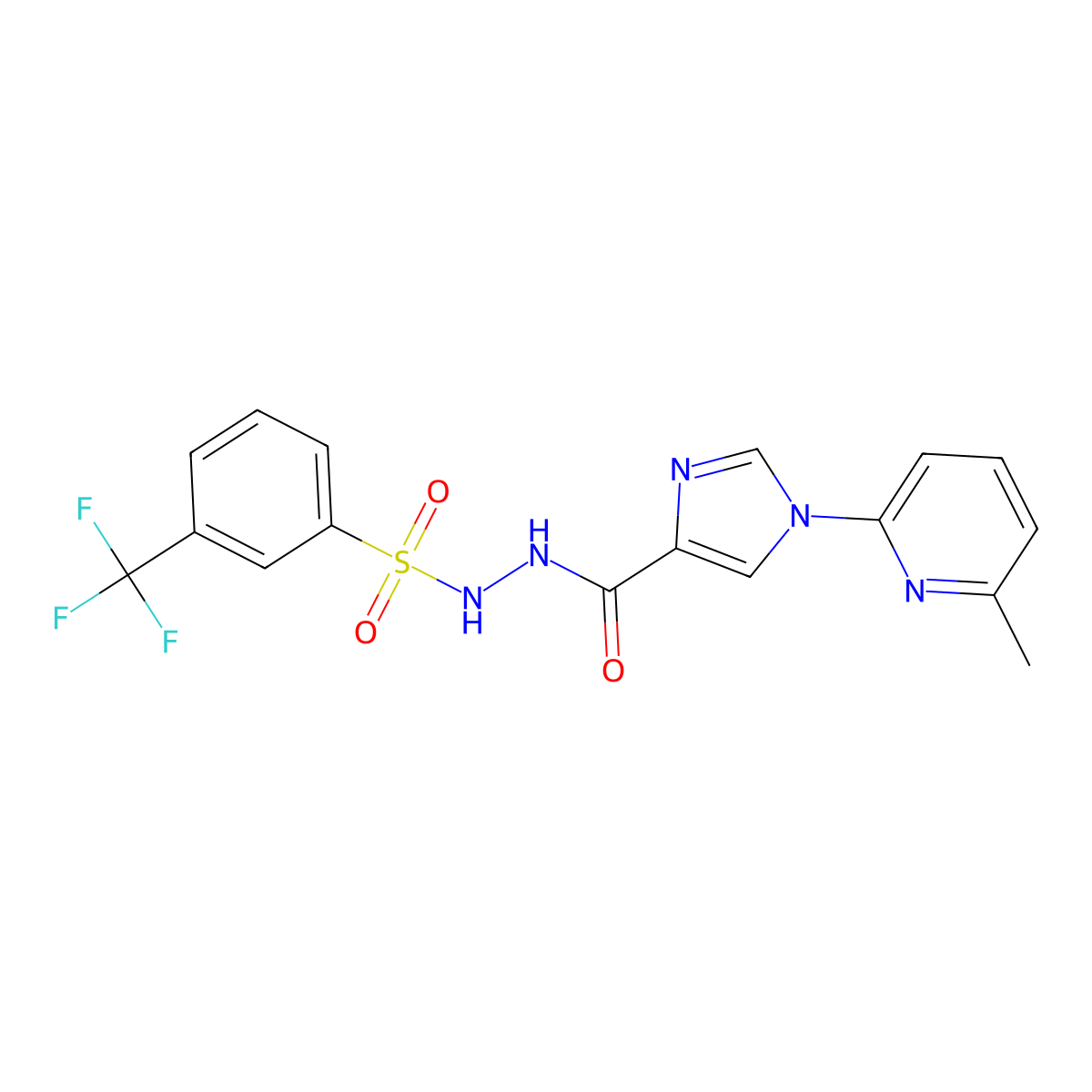 N'-{[1-(6-methyl-2-pyridinyl)-1H-imidazol-4-yl]carbonyl}-3-(trifluoromethyl)benzenesulfonohydrazide molecular structure, CAS 478257-76-0