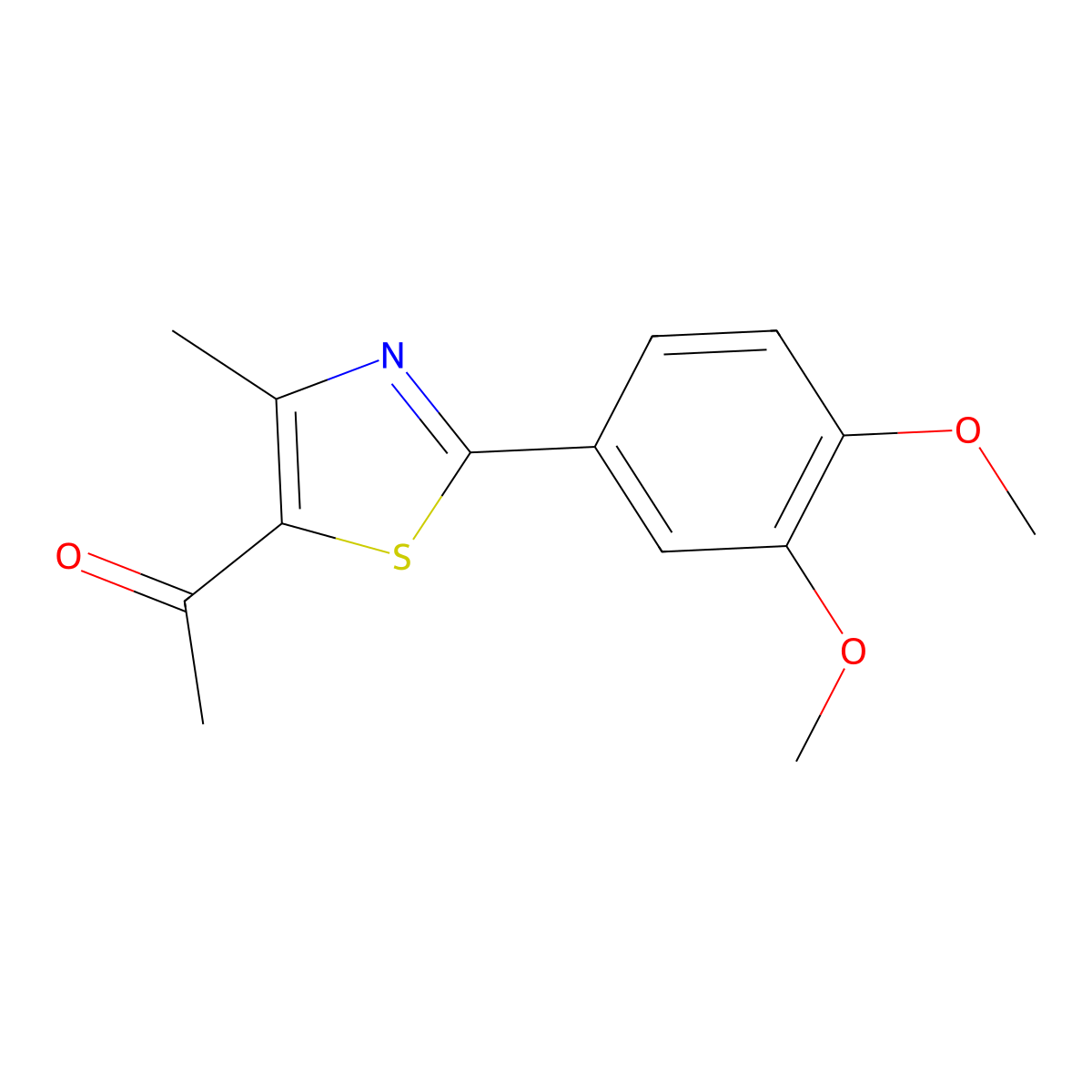 1-[2-(3,4-Dimethoxyphenyl)-4-methyl-1,3-thiazol-5-yl]-1-ethanone molecular structure, CAS 478257-80-6