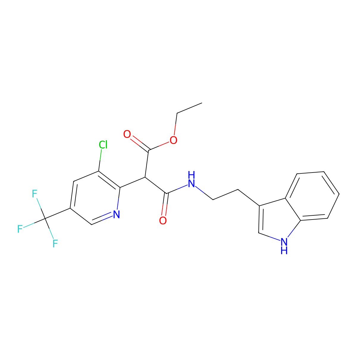 ethyl 2-[3-chloro-5-(trifluoromethyl)-2-pyridinyl]-3-{[2-(1H-indol-3-yl)ethyl]amino}-3-oxopropanoate molecular structure, CAS 478258-03-6