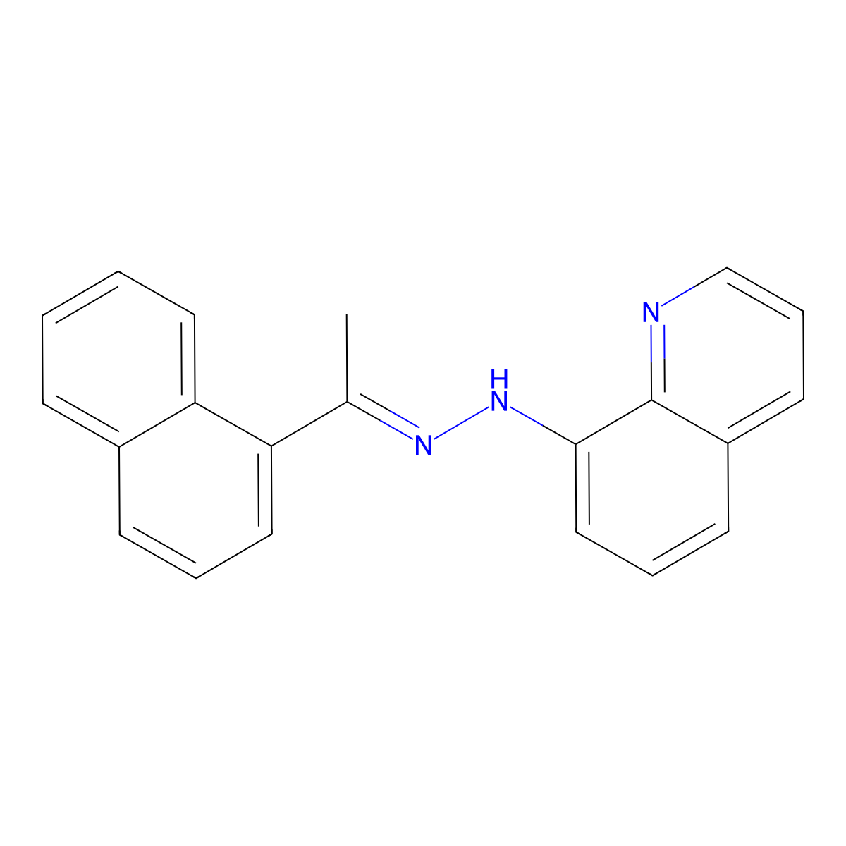 8-[(E)-2-[1-(naphthalen-1-yl)ethylidene]hydrazin-1-yl]quinoline molecular structure, CAS 478258-21-8