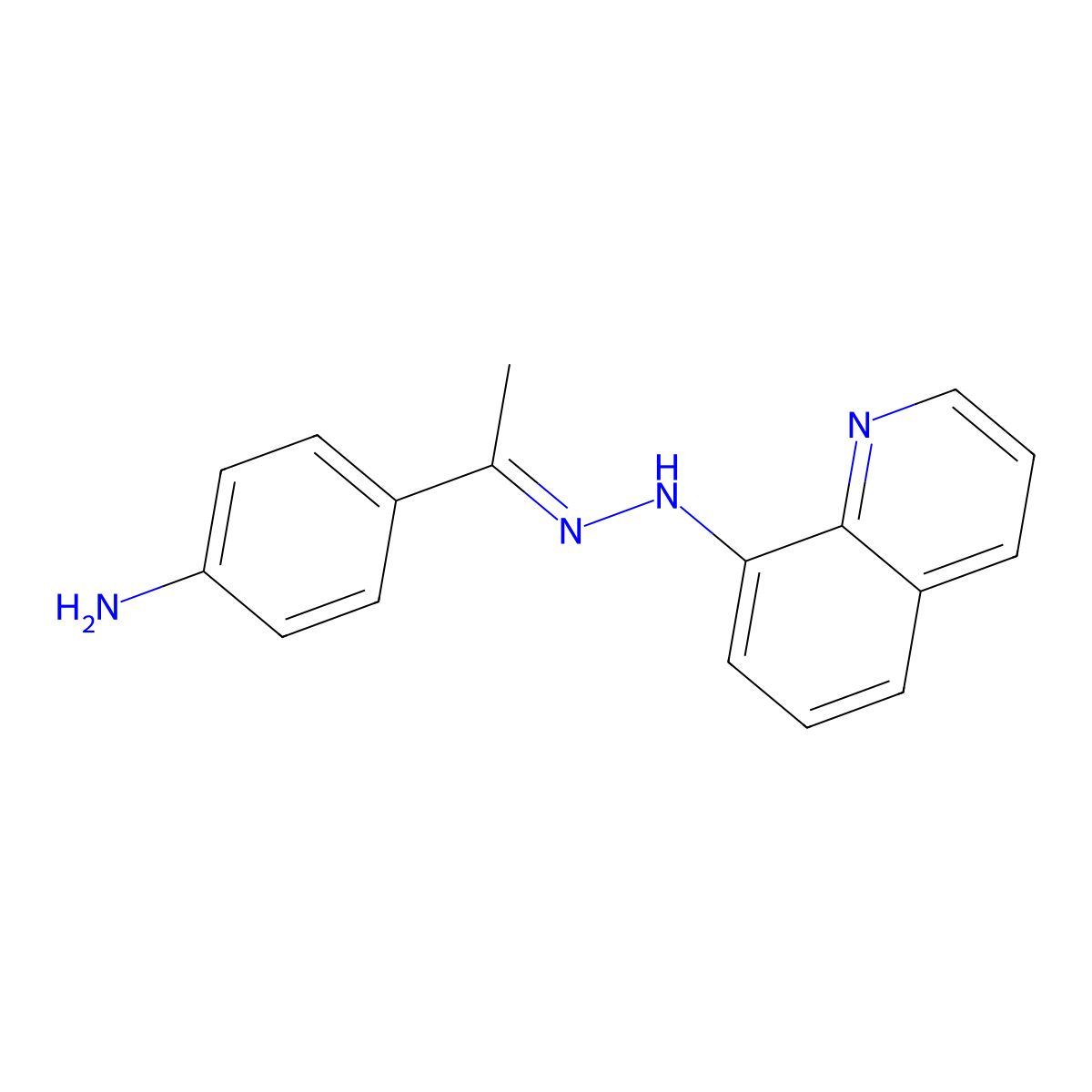 1-(4-aminophenyl)-1-ethanone N-(8-quinolinyl)hydrazone molecular structure, CAS 478258-24-1