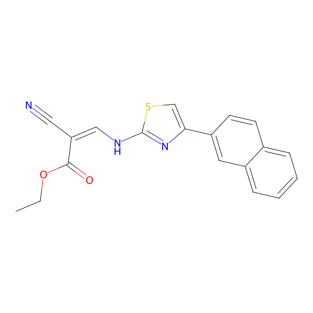 ethyl (2E)-2-cyano-3-{[4-(naphthalen-2-yl)-1,3-thiazol-2-yl]amino}prop-2-enoate molecular structure, CAS 478258-32-1